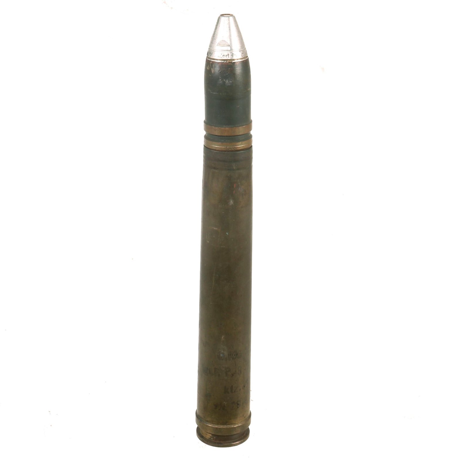 Buy Original German WWII Flak High Explosive 3.7cm Shell - 37mm Anti-Tank - Dated 1941 | Original Firearms Antique For Sale