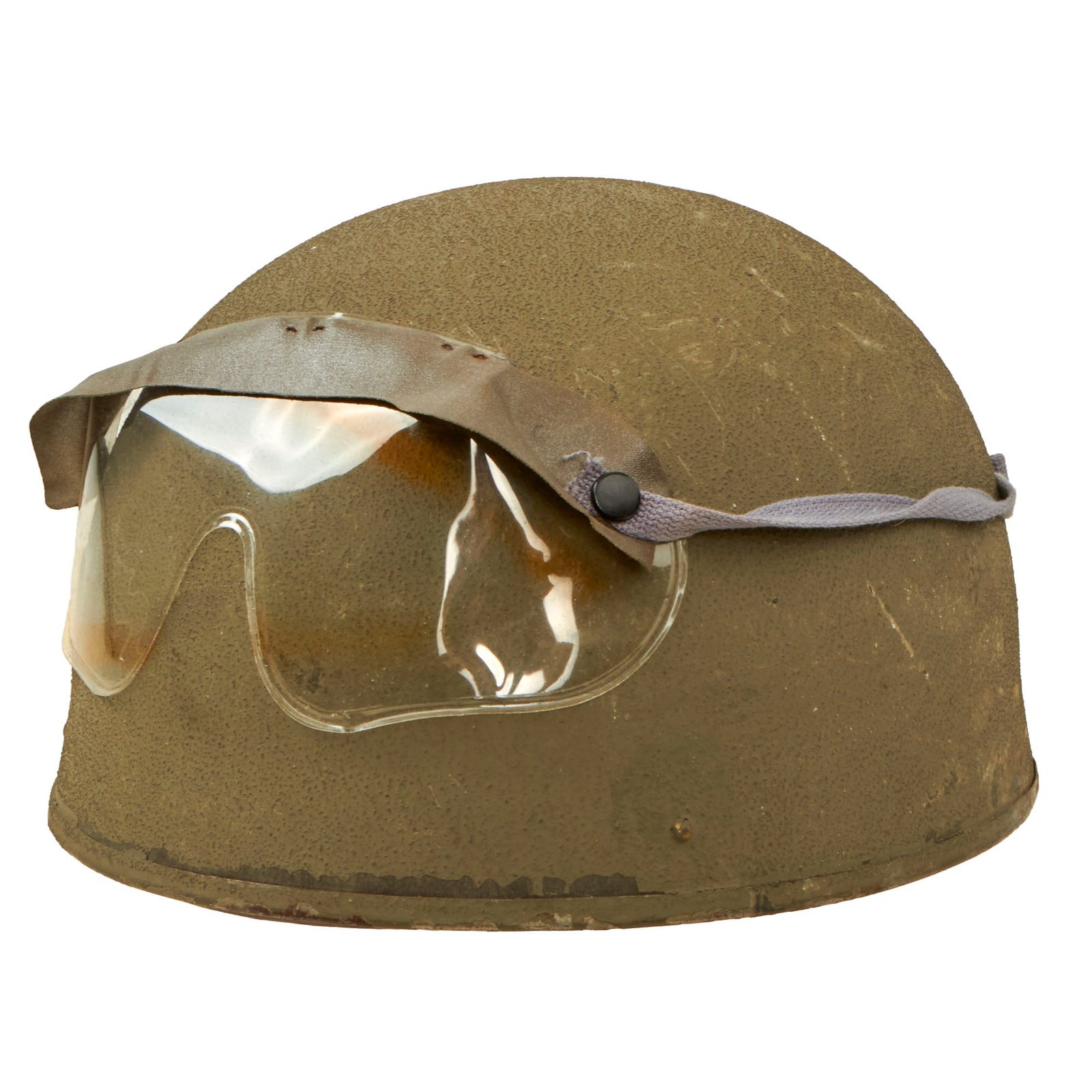 Buy Original Excellent WWII British 1942 Dated MkI Dispatch Rider Helmet by Briggs Motor Bodies Ltd. with Eye Shields - Size 7 | Original Firearms Antique For Sale