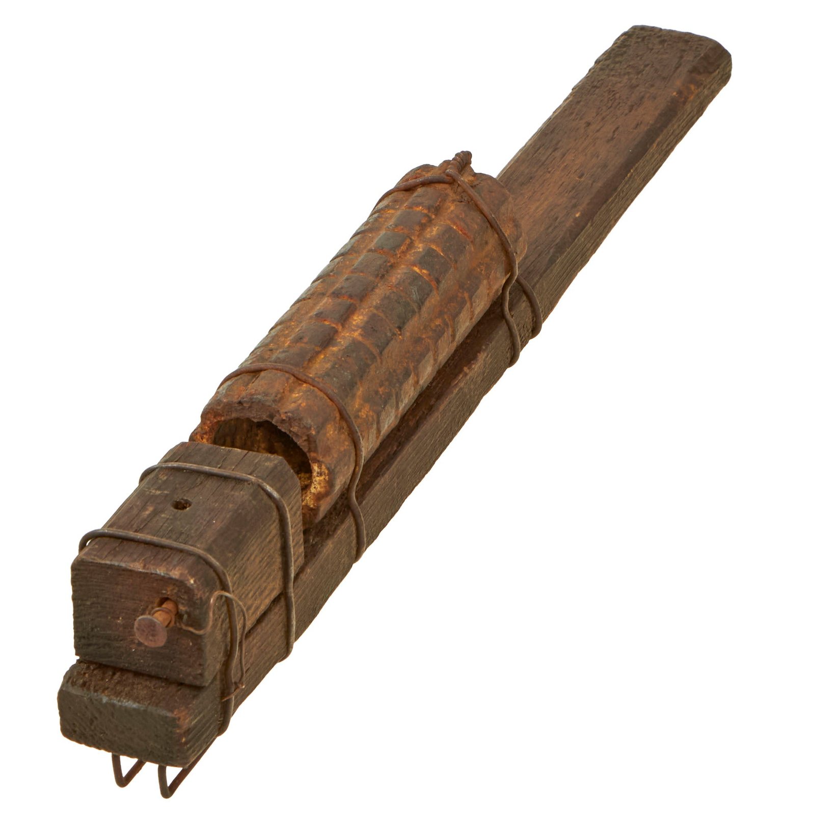 Buy Original French WWI Inert IIIrd Army Raquet Pétard “Hair Brush” Stick Fragmentation Grenade - Pétard de la IIIe Armée | Original Firearms Antique For Sale