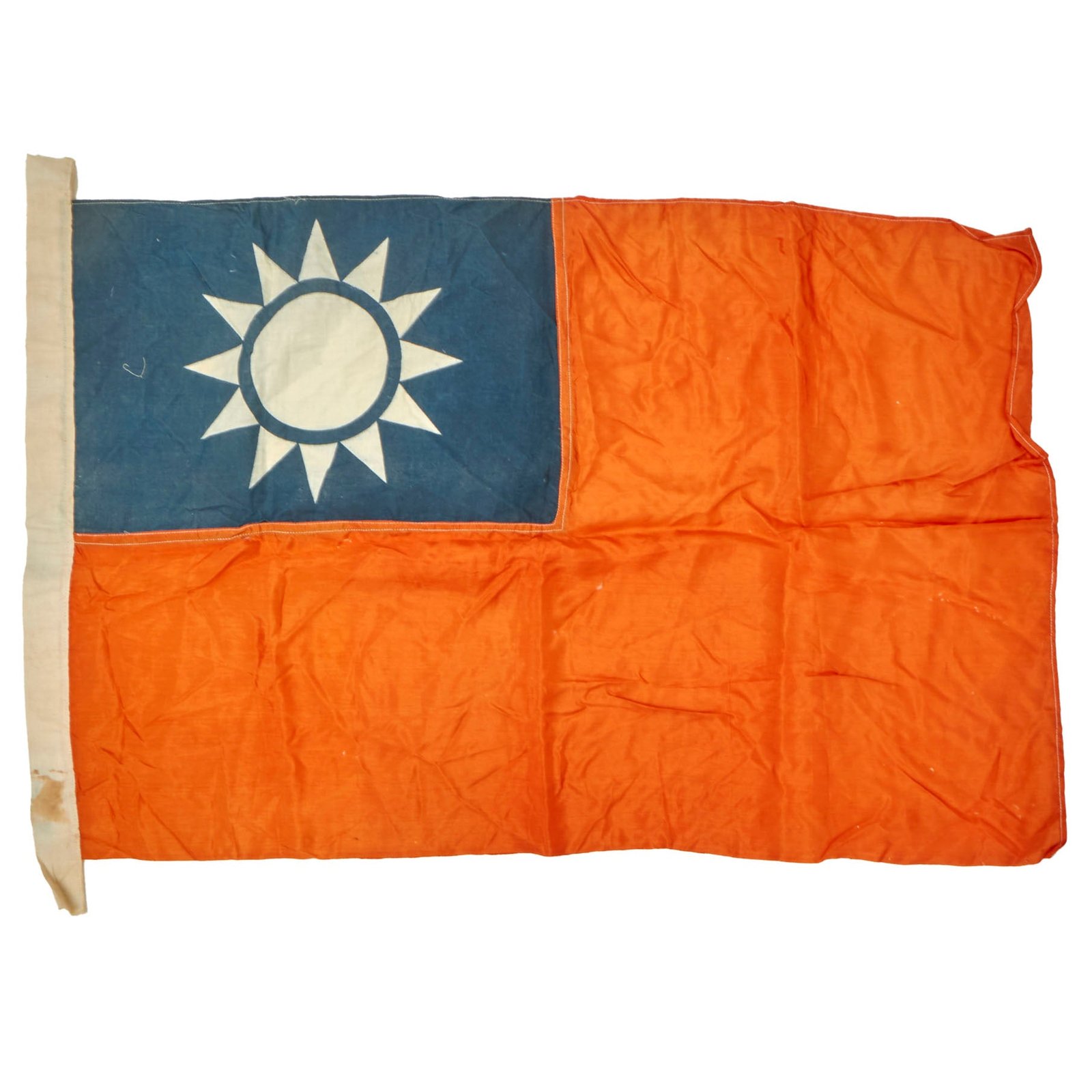 Buy Original Chinese WWII National Flag of the Republic of China with Extended Header - 24½ x 33” | Original Firearms Antique For Sale