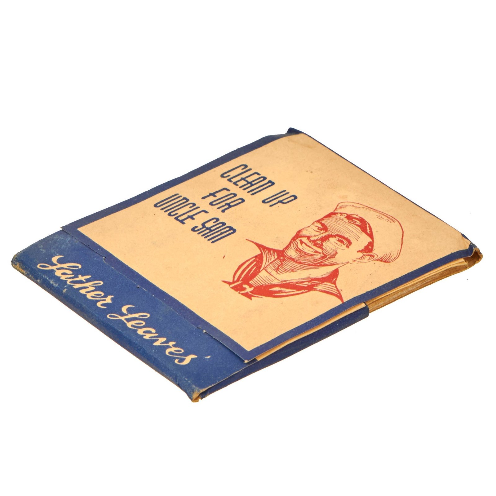 Buy Original U.S. WWII USGI PX Pack of Lather Leaves with “Clean Up for Uncle Sam” Patriotic Packaging - NOS | Original Firearms Antique For Sale