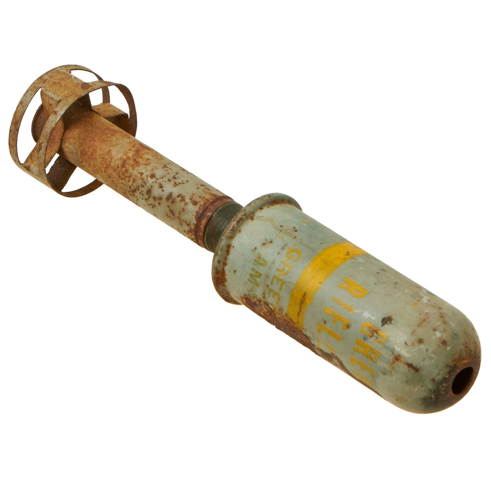Buy Original U.S. Post-Korean War Era Inert M23A1 Green Smoke Rifle Grenade - Dated 1954 | Original Firearms Antique For Sale