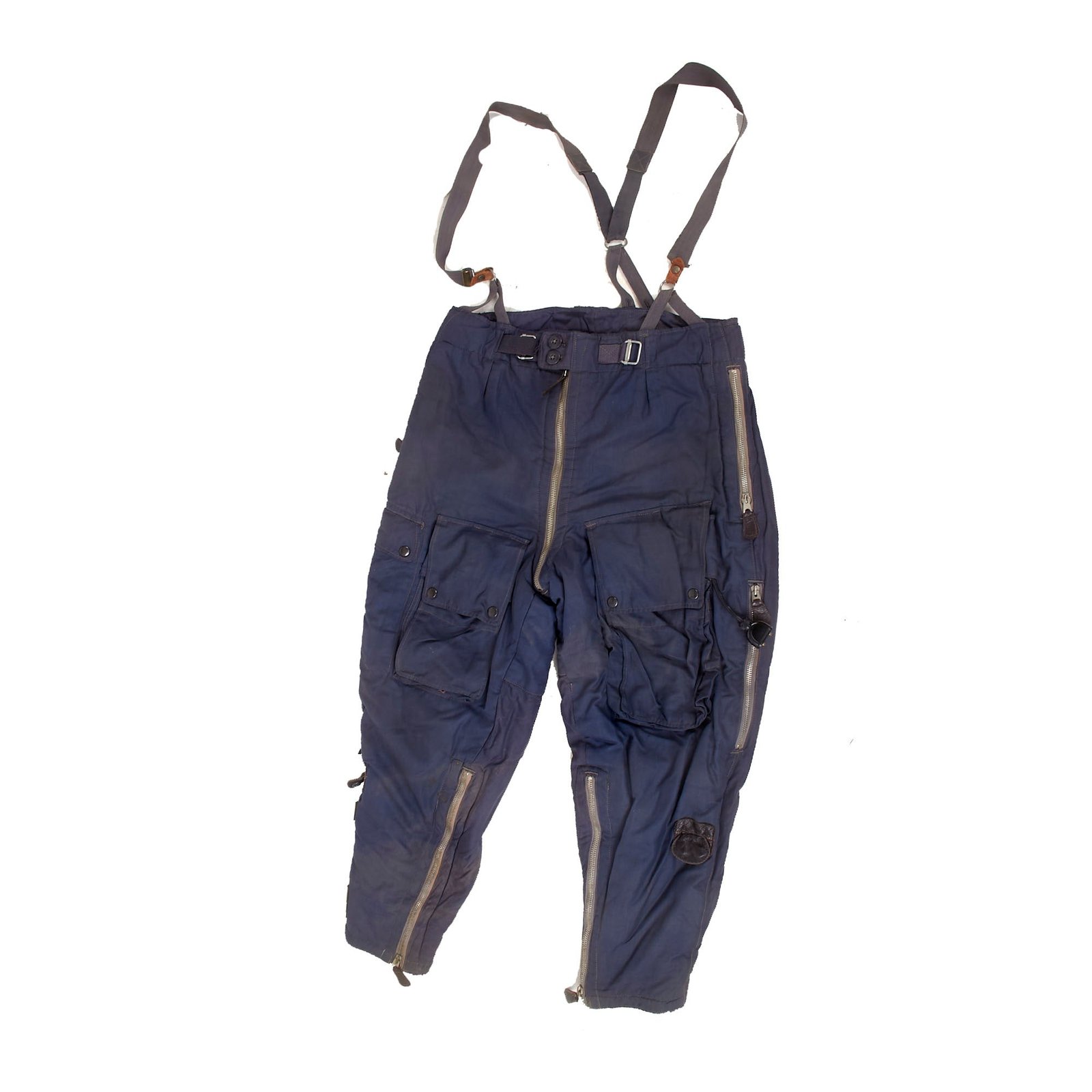 Buy Original German WWII 1943 Dated Luftwaffe Blue Electric Heated Winter Flying "Channel" Trousers with Suspenders - RBNr. Marked | Original Firearms Antique For Sale