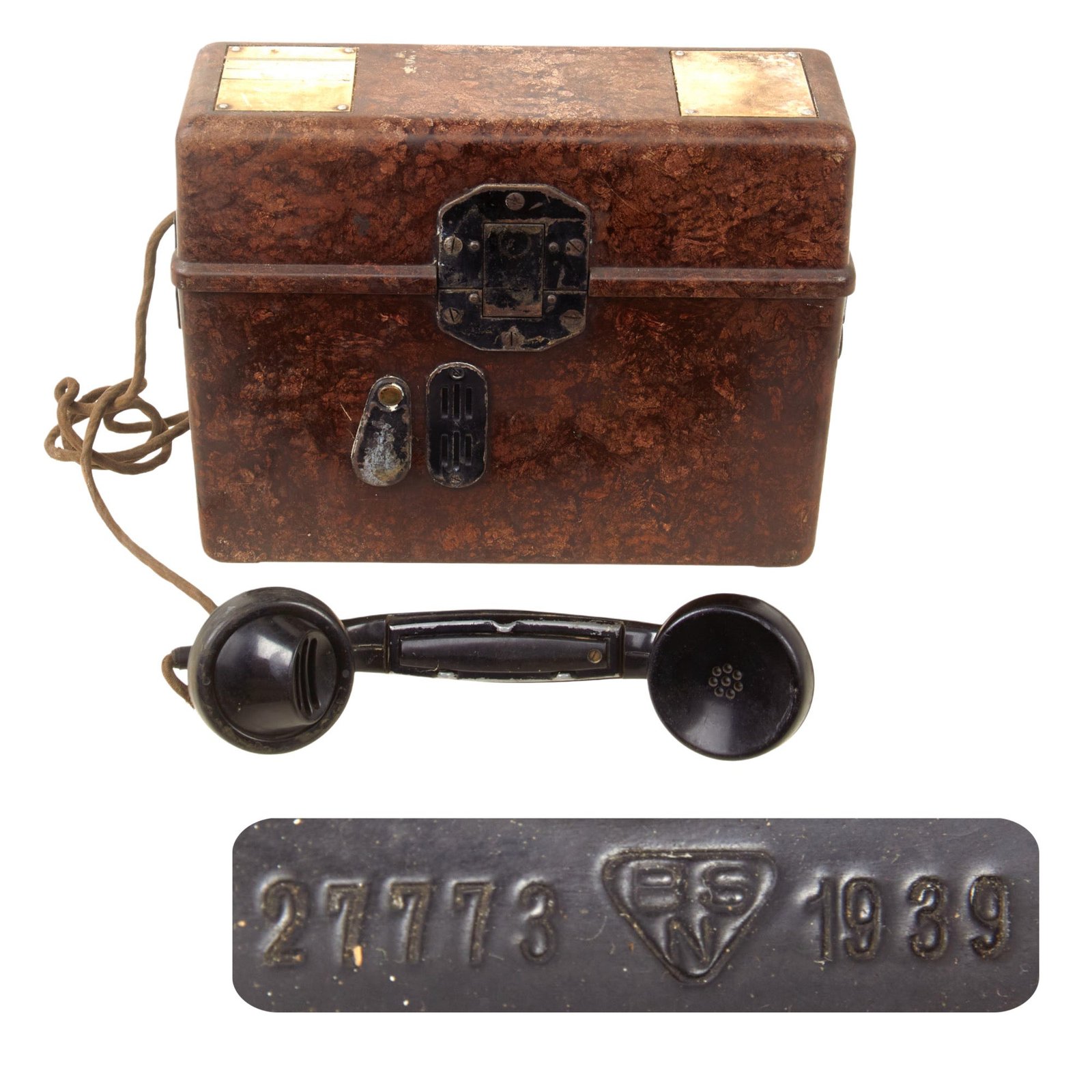 Original German WWII Wehrmacht Model FF 33 Field Telephone by Brückner und Stark Dated 1939 - Feldfernsprecher 33
