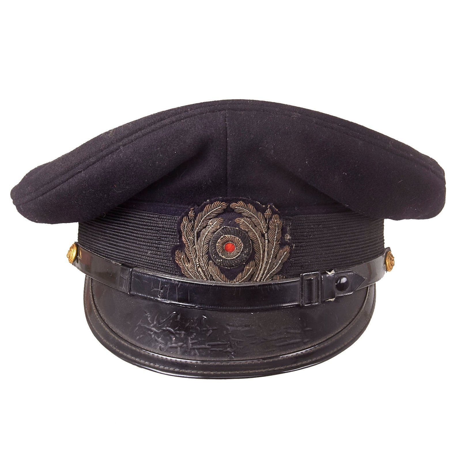 Buy Original German WWII Kriegsmarine Navy Blue Senior NCO’s Schirmmütze Visor Cap - Missing Eagle Insignia | Original Firearms Antique For Sale