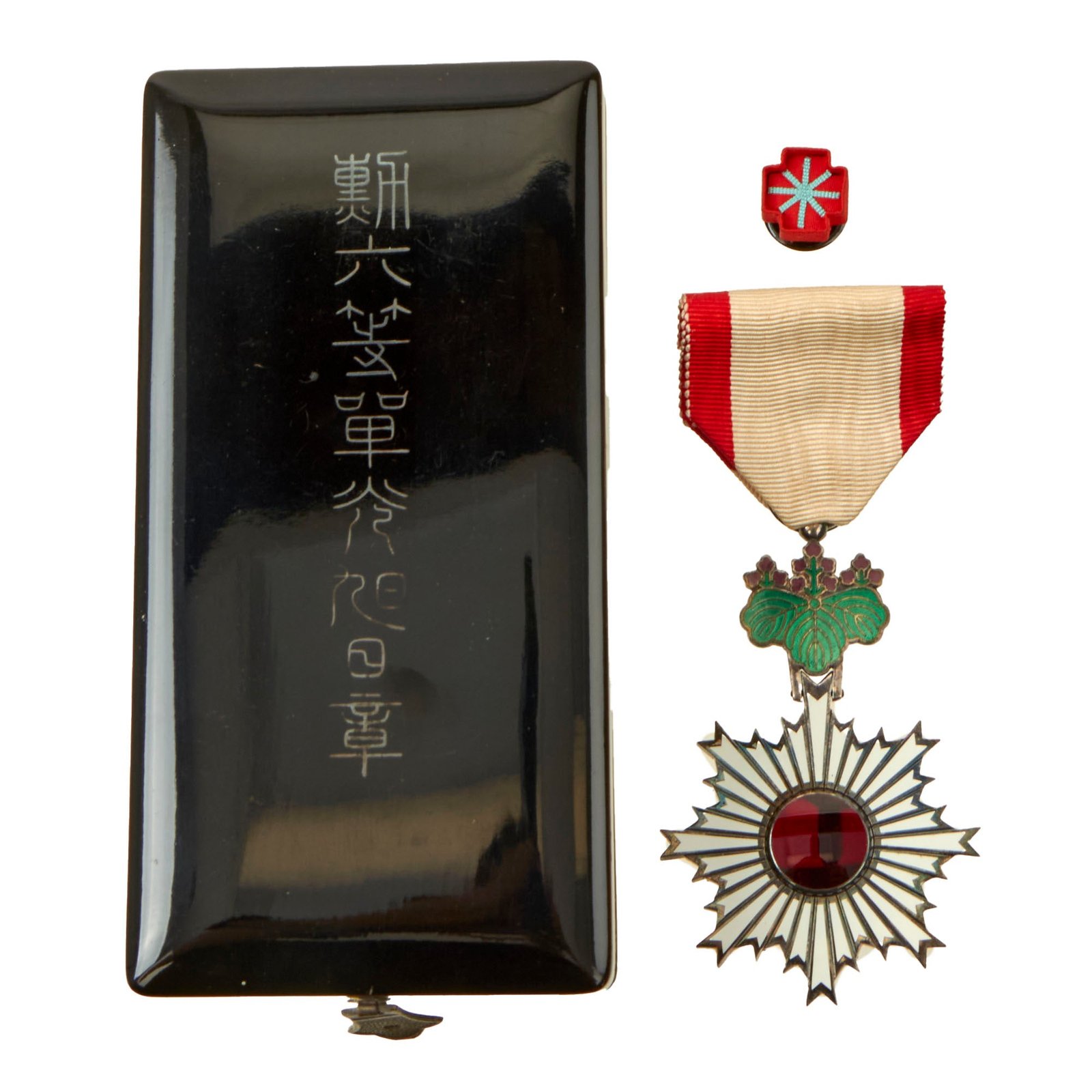Buy Original Imperial Japanese WWII Order of the Rising Sun, 6th Class Medal with Rosette in Original Presentation Case | Original Firearms Antique For Sale