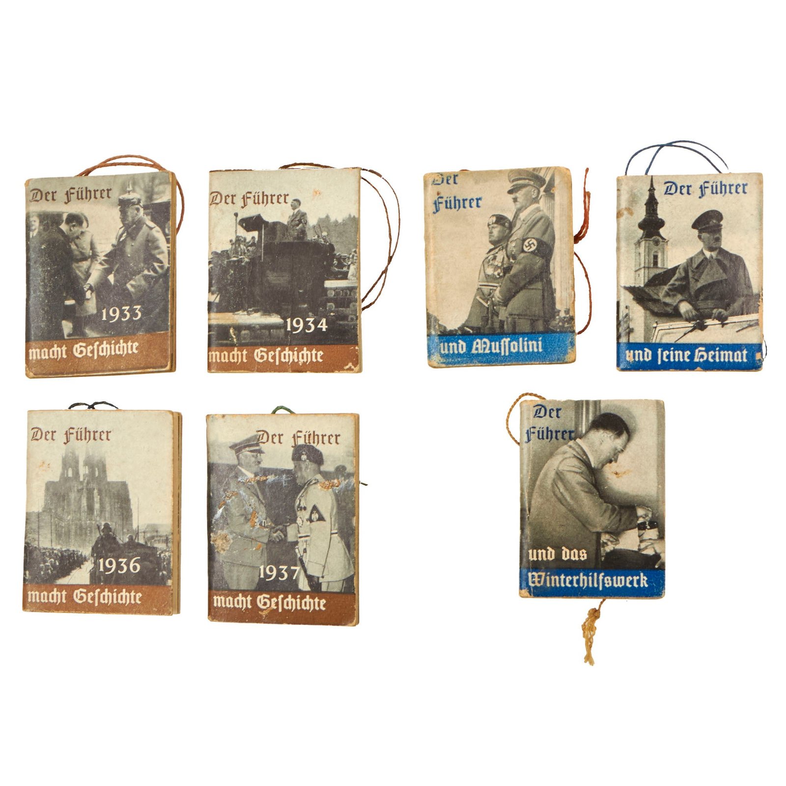 Buy Original German WWII Lot of Seven Miniature "Der Führer" Propaganda Photo Books | Original Firearms Antique For Sale