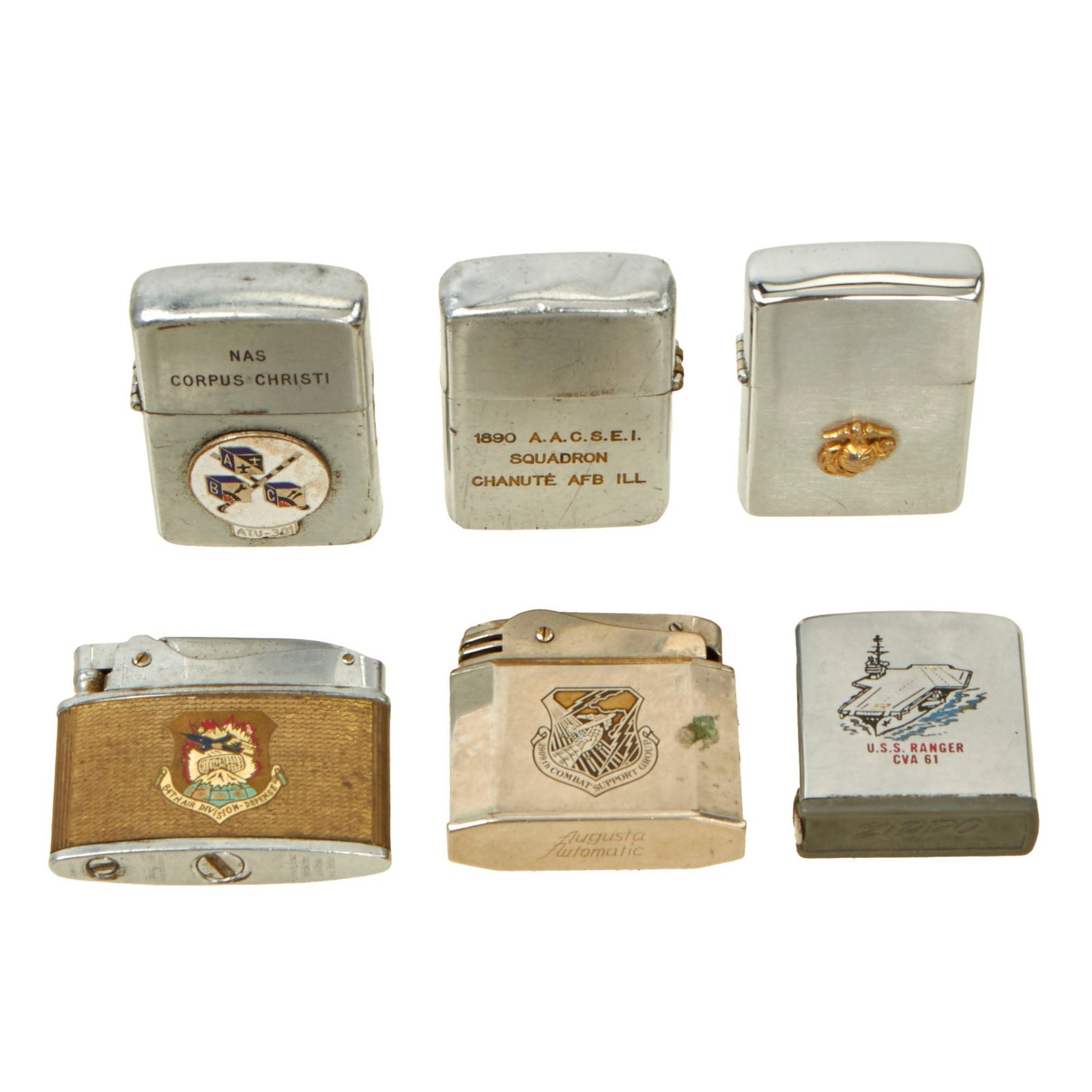 Buy Original U.S. Korean & Vietnam War Era Cigarette Lighter & Zippo Tape Measurer Lot - Six Total | Original Firearms Antique For Sale