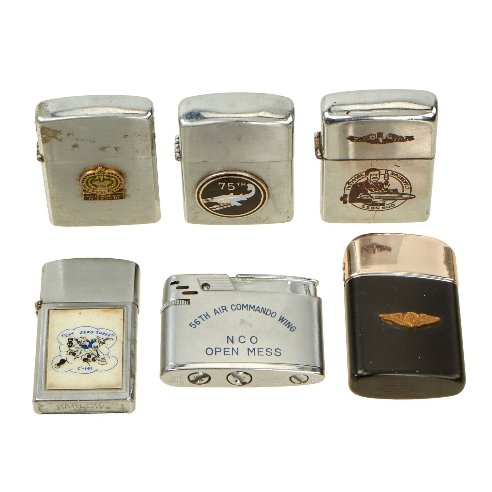 Buy Original U.S. Korean & Vietnam War Era Cigarette Lighter Lot - Six Total | Original Firearms Antique For Sale