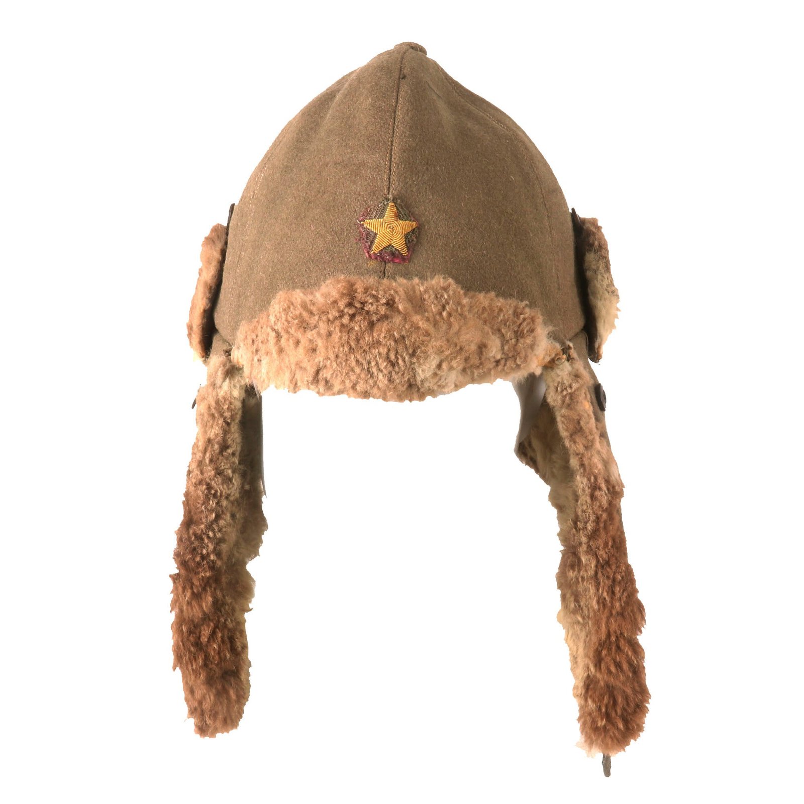 Buy Original WWII Imperial Japanese Army Officer’s Winter Insulated Fur Cap with Bullion Star Insignia | Original Firearms Antique For Sale