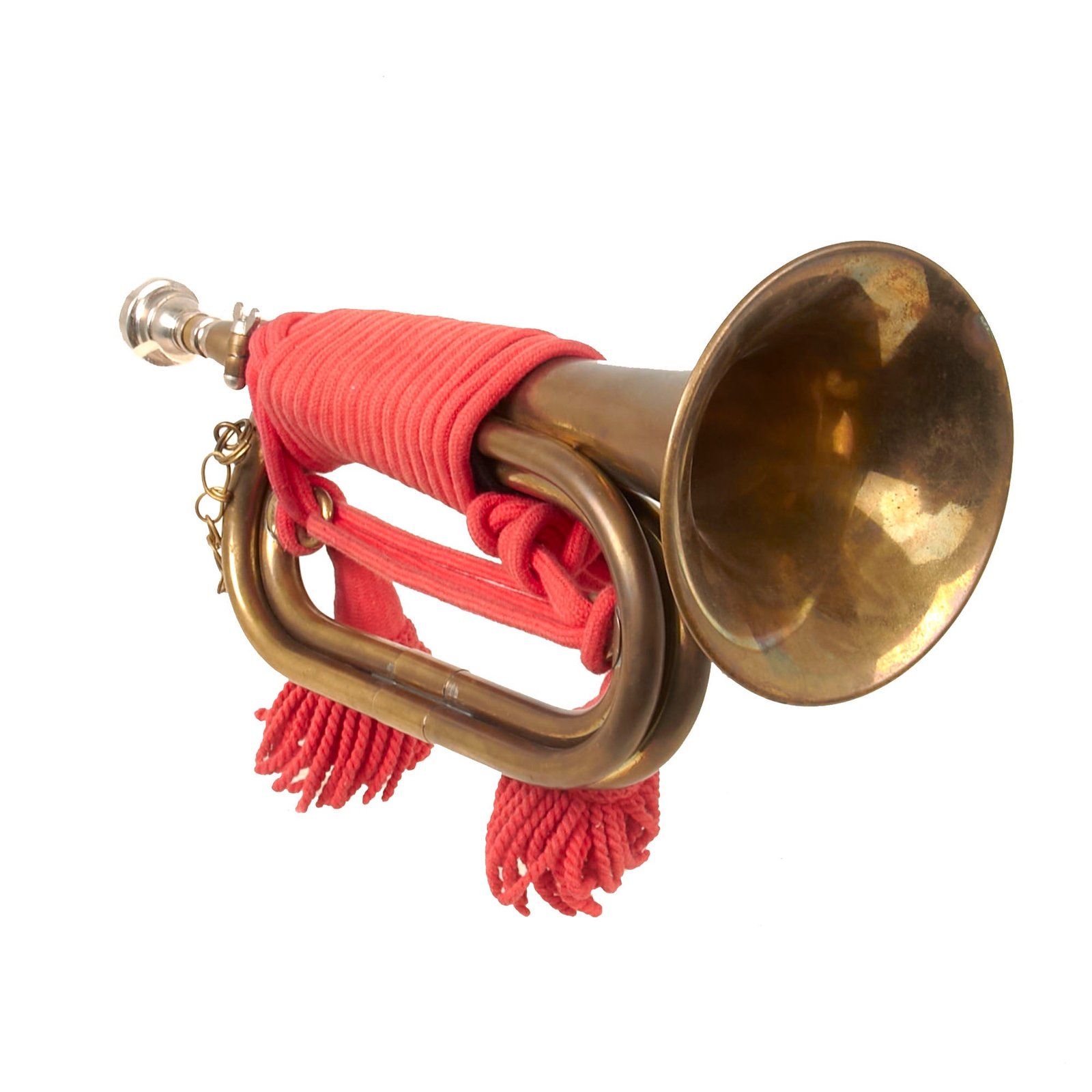 Buy Original WWII Imperial Japanese Army Brass Bugle with Red Cord by Shimokura Musical Instruments - Excellent | Original Firearms Antique For Sale
