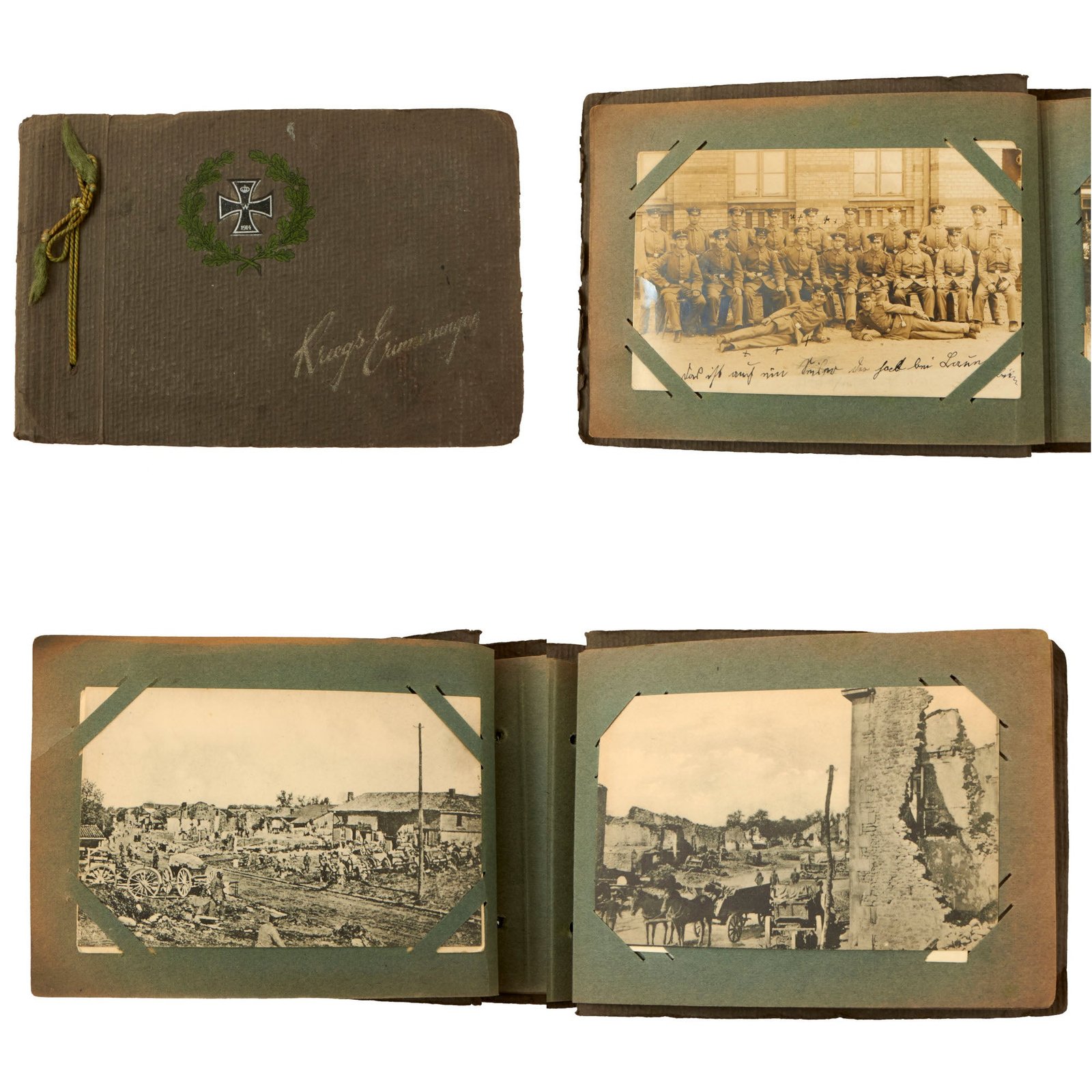 Buy Original WWI Imperial German WWI Photo Album with Photos of Soldiers Wearing Iron Cross 2nd Classes & Band Photo - 36 Photographs Total | Original Firearms Antique For Sale