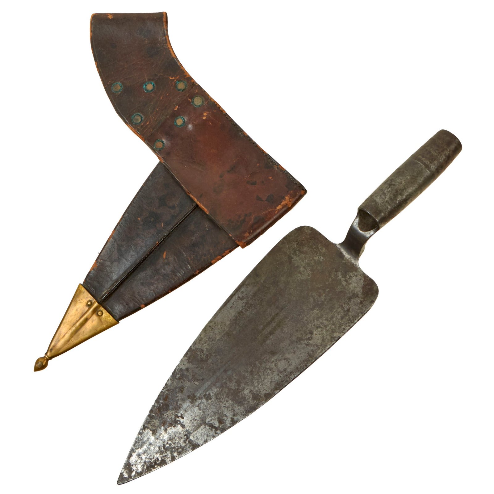 Buy Original U.S. Springfield Trapdoor Model 1873 Trowel Bayonet with Extremely Scarce Model 1868 1st Pattern Scabbard | Original Firearms Antique For Sale