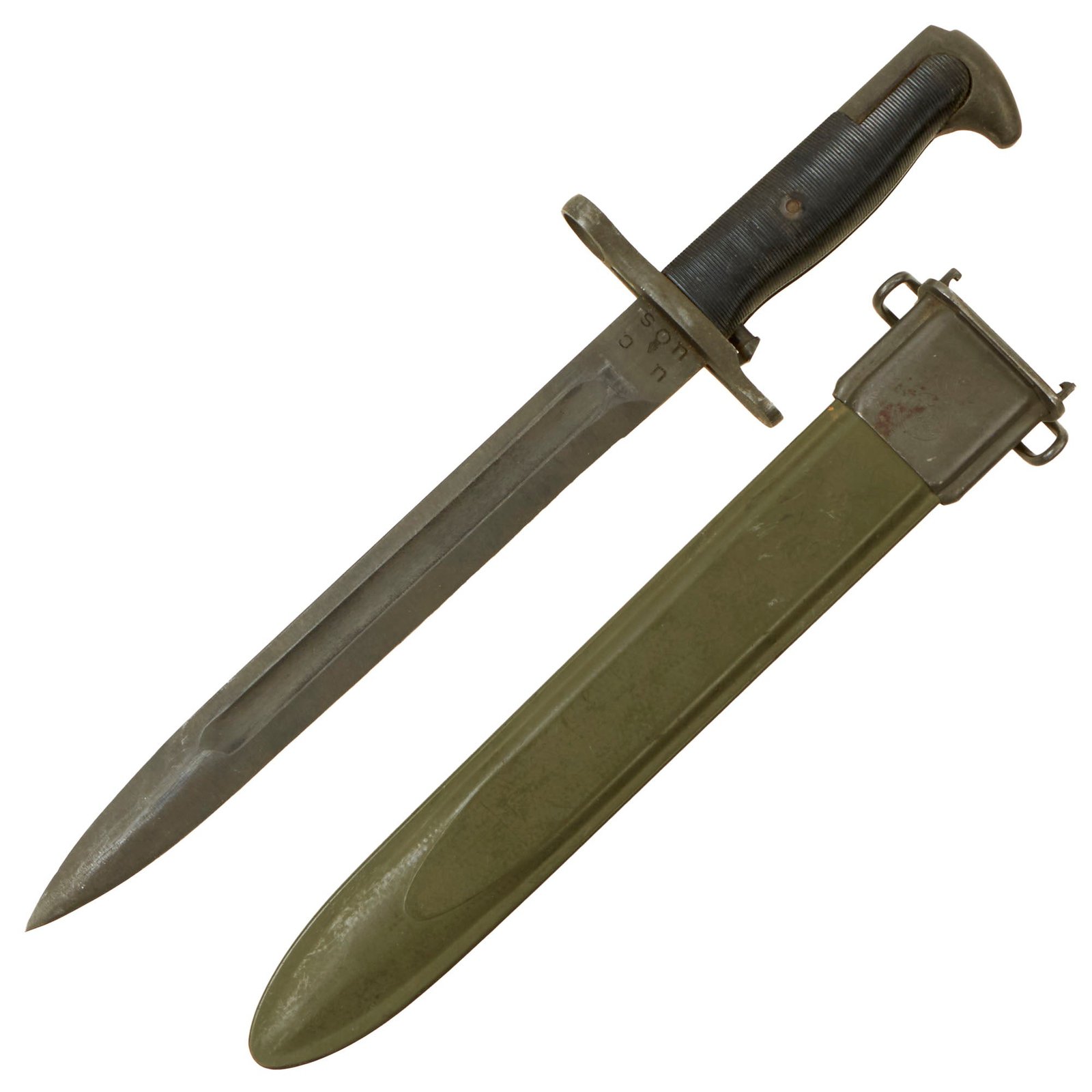 Buy Original U.S. WWII M1 Garand 10 inch Bayonet by Utica Cutlery with M7 Scabbard | Original Firearms Antique For Sale