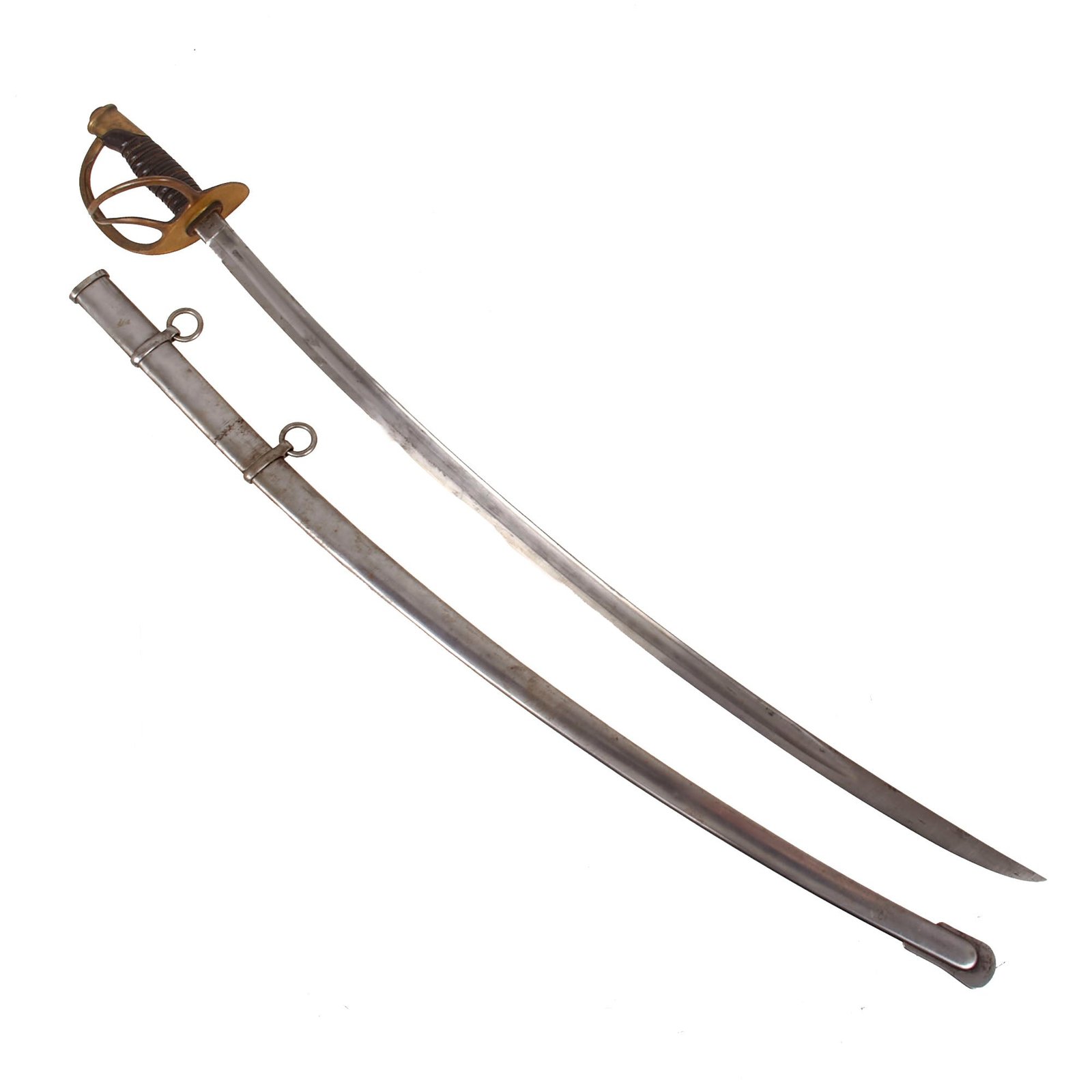 Buy Original U.S. Civil War Model 1860 Light Cavalry Saber with Scabbard by Ames of Chicopee, Mass. - Dated 1863 | Original Firearms Antique For Sale