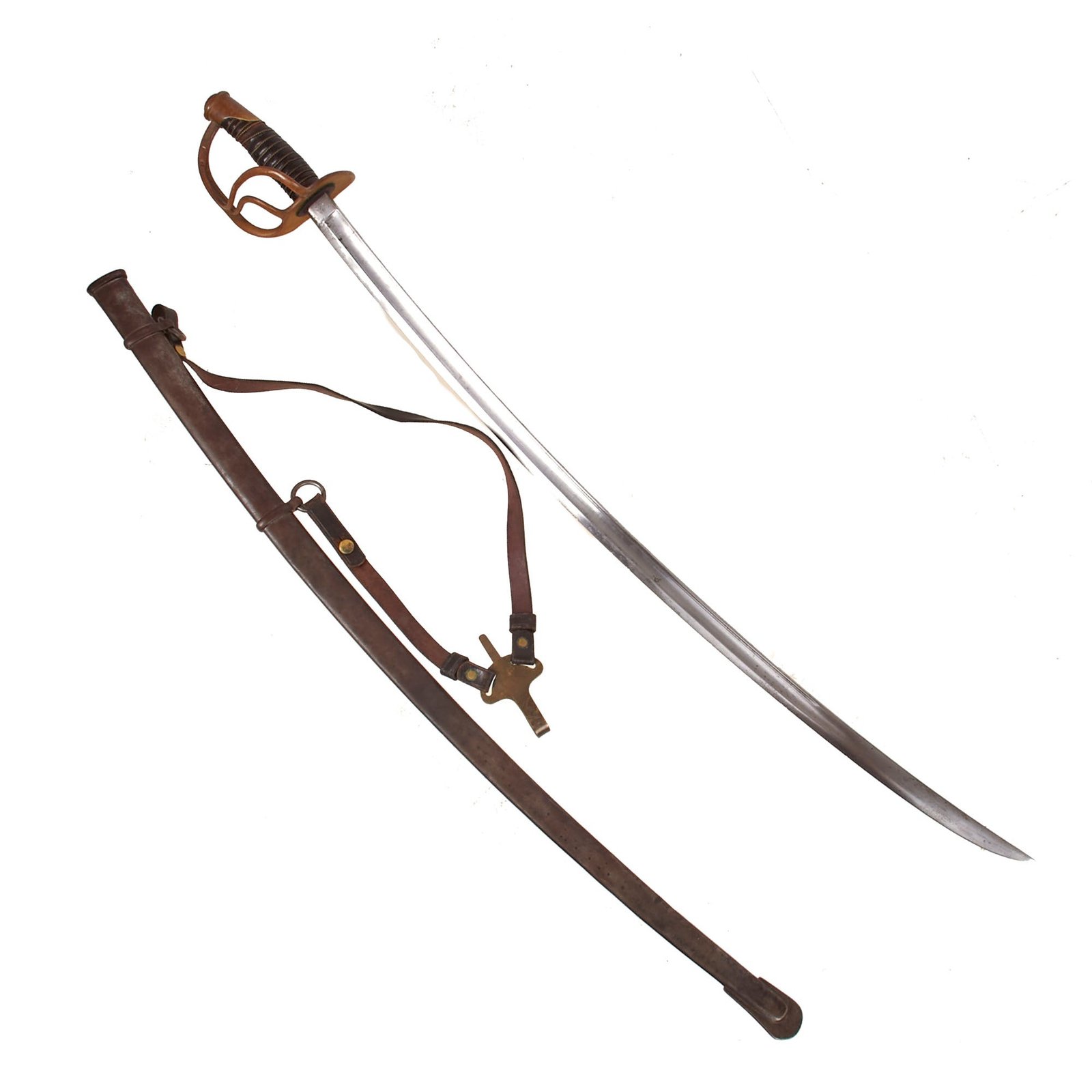 Buy Original U.S Civil War 1860 Light Cavalry Saber by C. Roby with Leather Hanger by Rock Island Arsenal - Dated 1865 | Original Firearms Antique For Sale
