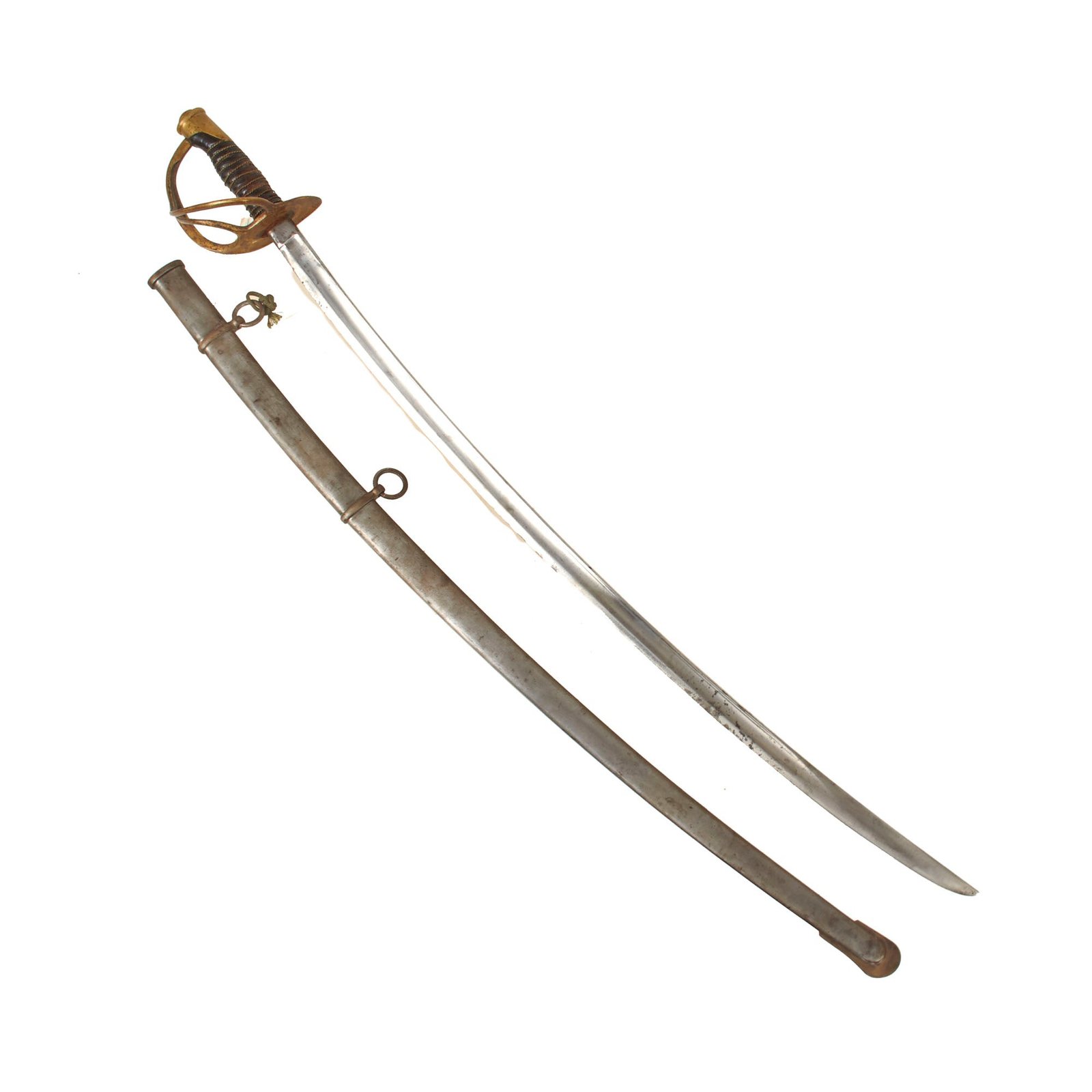 Buy Original U.S. Civil War Model 1860 Light Cavalry Saber with Scabbard by Ames of Chicopee, Mass. - Dated 1863 | Original Firearms Antique For Sale