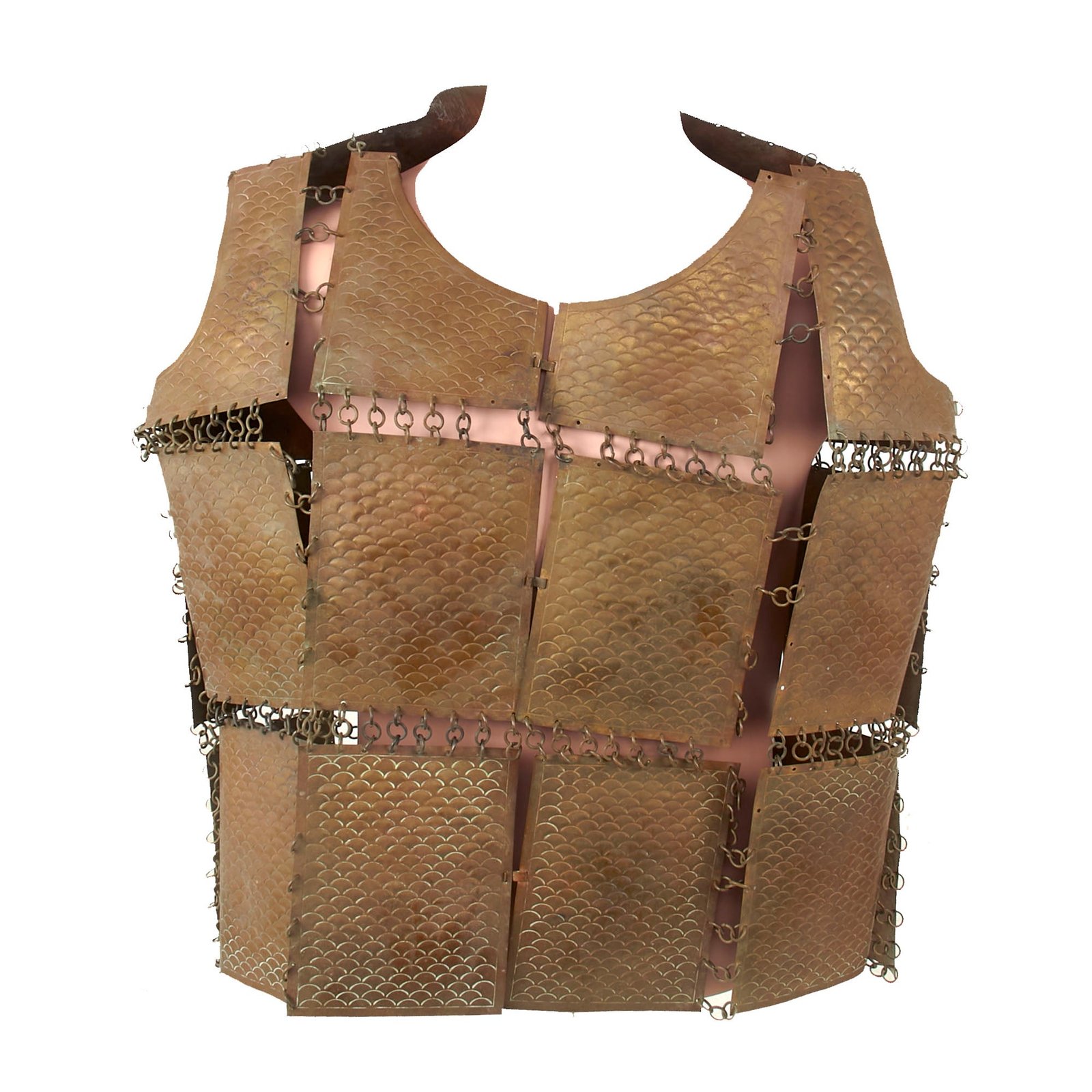 Buy Original Philippine Insurrection Moro Chained Brass Plate Body Armor with 25 Individual Connected Plates - U.S. Soldier Bringback | Original Firearms Antique For Sale
