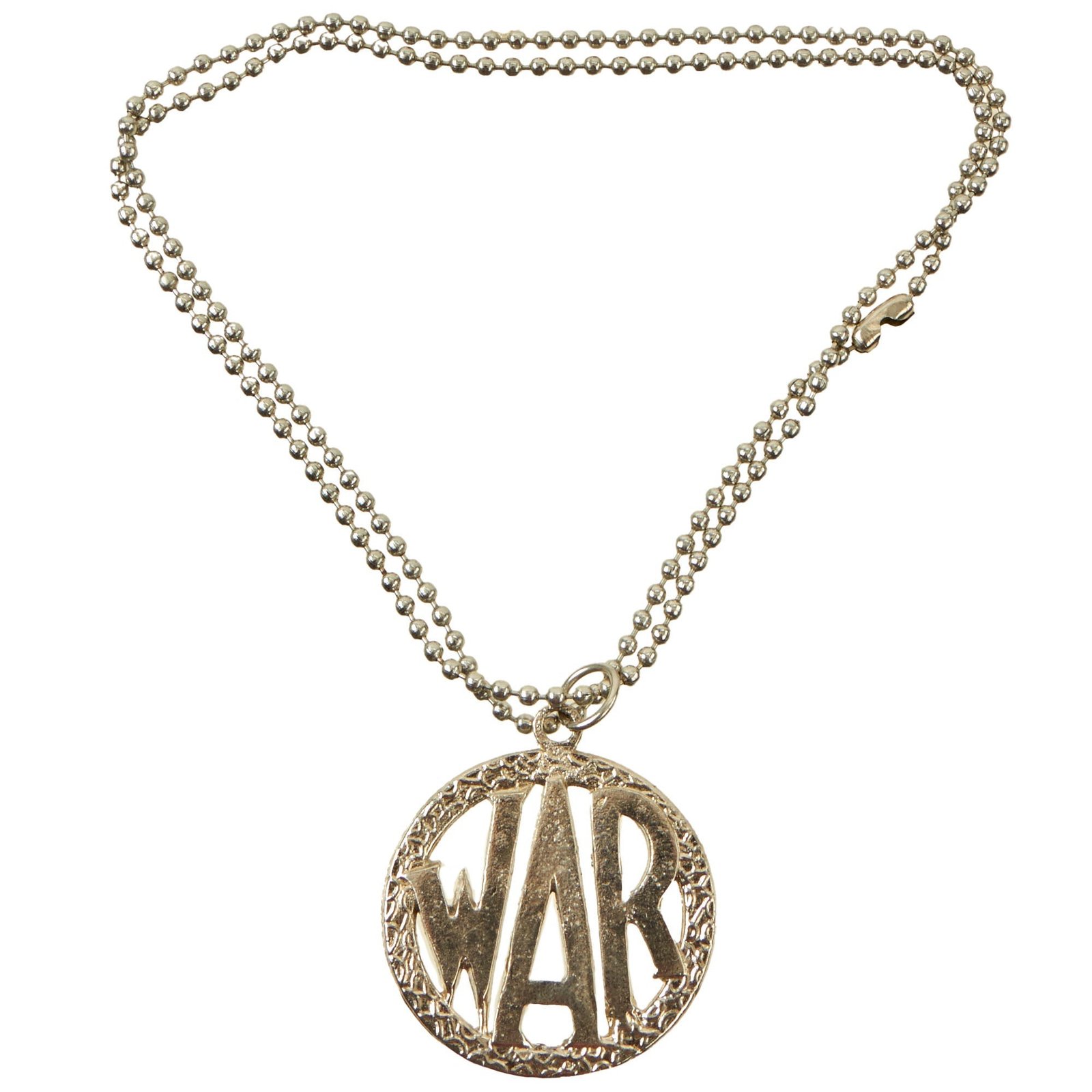 Buy Original U.S. Vietnam War Era Nickel-Plated “WAR” Gag Pendant for Opposition to Anti-War Movement - As Worn by SOG Team Members In Country | Original Firearms Antique For Sale