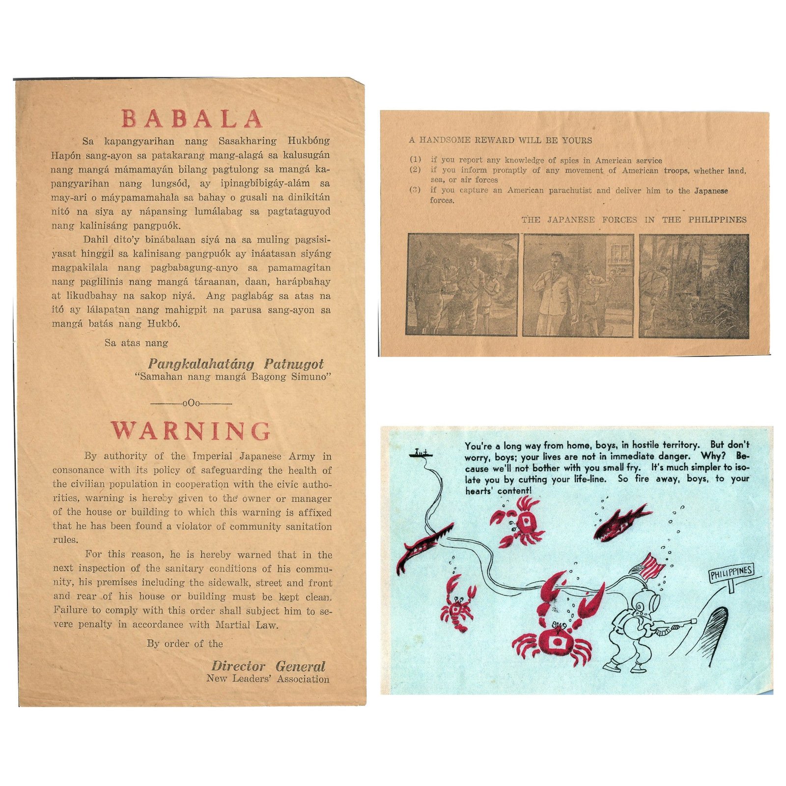 Buy Original Japanese WWII Propaganda Leaflets Dropped to U.S. Soldiers on Philippines & Given to Philippine Citizens - Lot of 3 | Original Firearms Antique For Sale