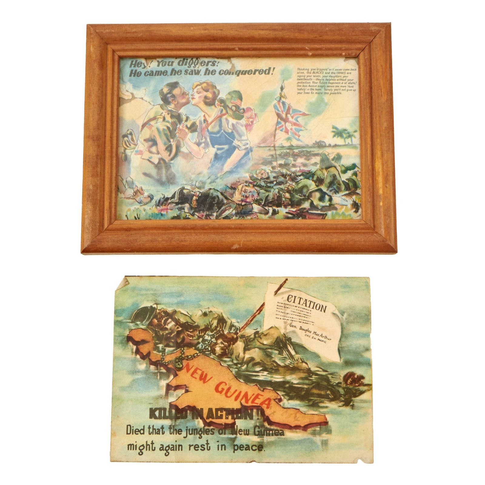 Buy Original Japanese WWII Propaganda Leaflets Dropped on Australian Soldiers - Lot of 2 | Original Firearms Antique For Sale