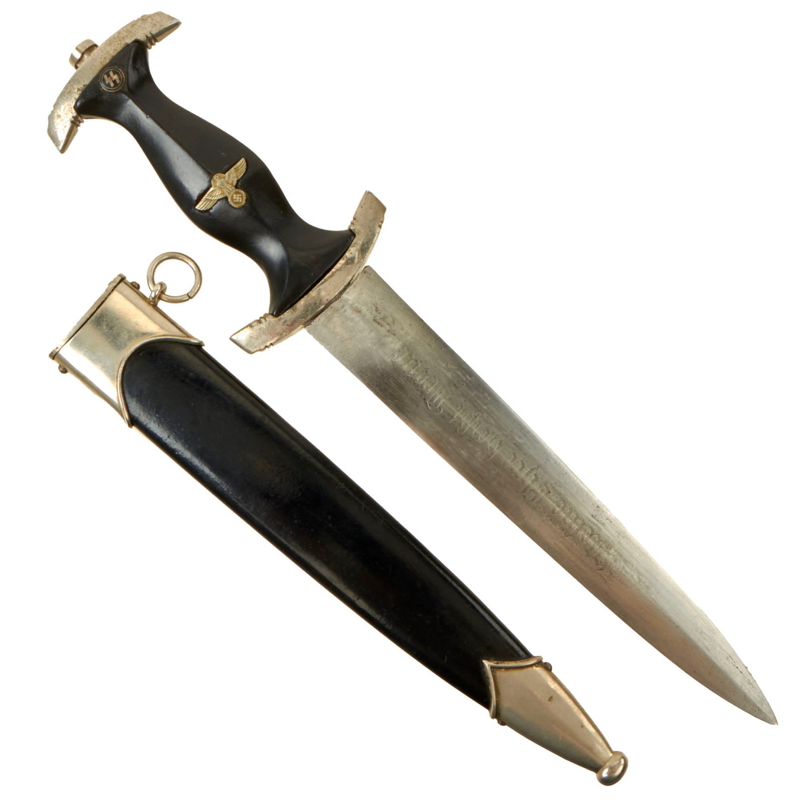 Buy Original German WWII M33 SS Dienstdolch Service Dagger with Scabbard - Service Used Condition | Original Firearms Antique For Sale