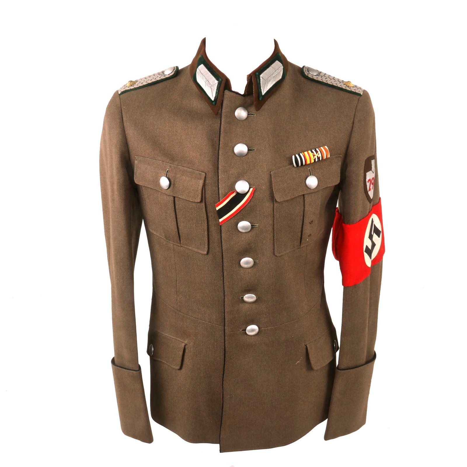 Buy Original German WWII RAD National Labor Service Oberfeldmeister Officer Uniform Tunic with Armband and WWI - WWII Medal Bar | Original Firearms Antique For Sale