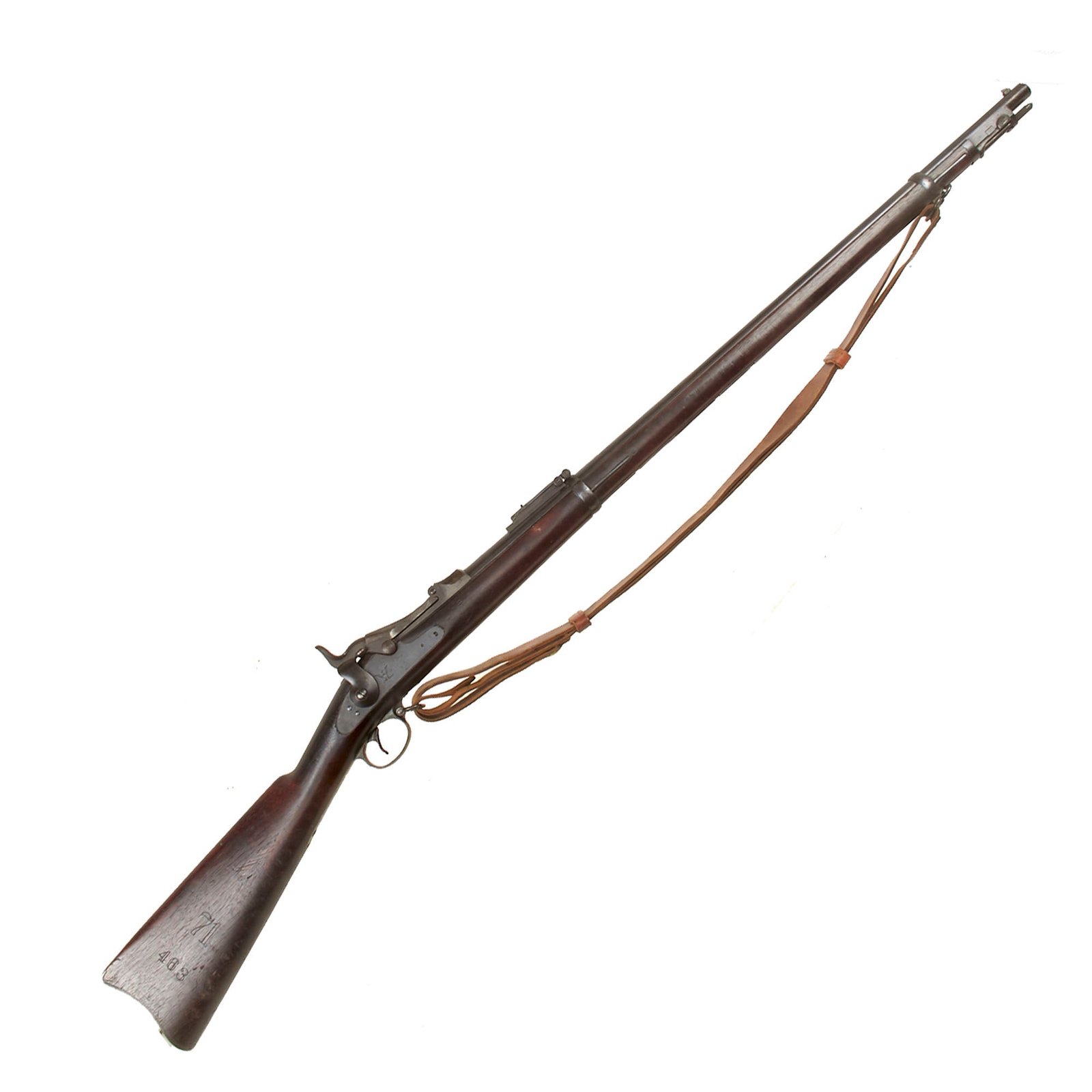 Buy Original U.S. Springfield Trapdoor Model 1884 Round Rod Bayonet Rifle Made in 1891 with 71st New York Regt. Markings and Sling - Serial 530230 | Original Firearms Antique For Sale