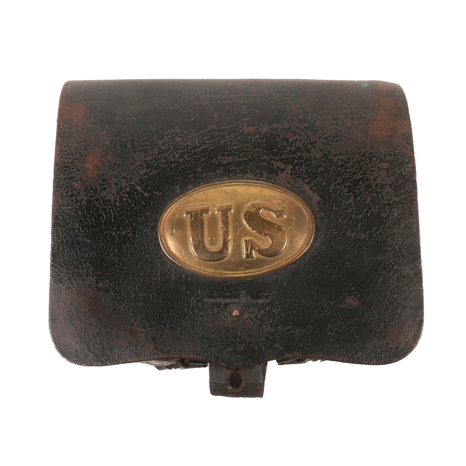 Buy Original Rare U.S. Civil War Model 1861 Cartridge Box with Original Tins and Box Plate by Hoover Calhoun & Co. of New York | Original Firearms Antique For Sale