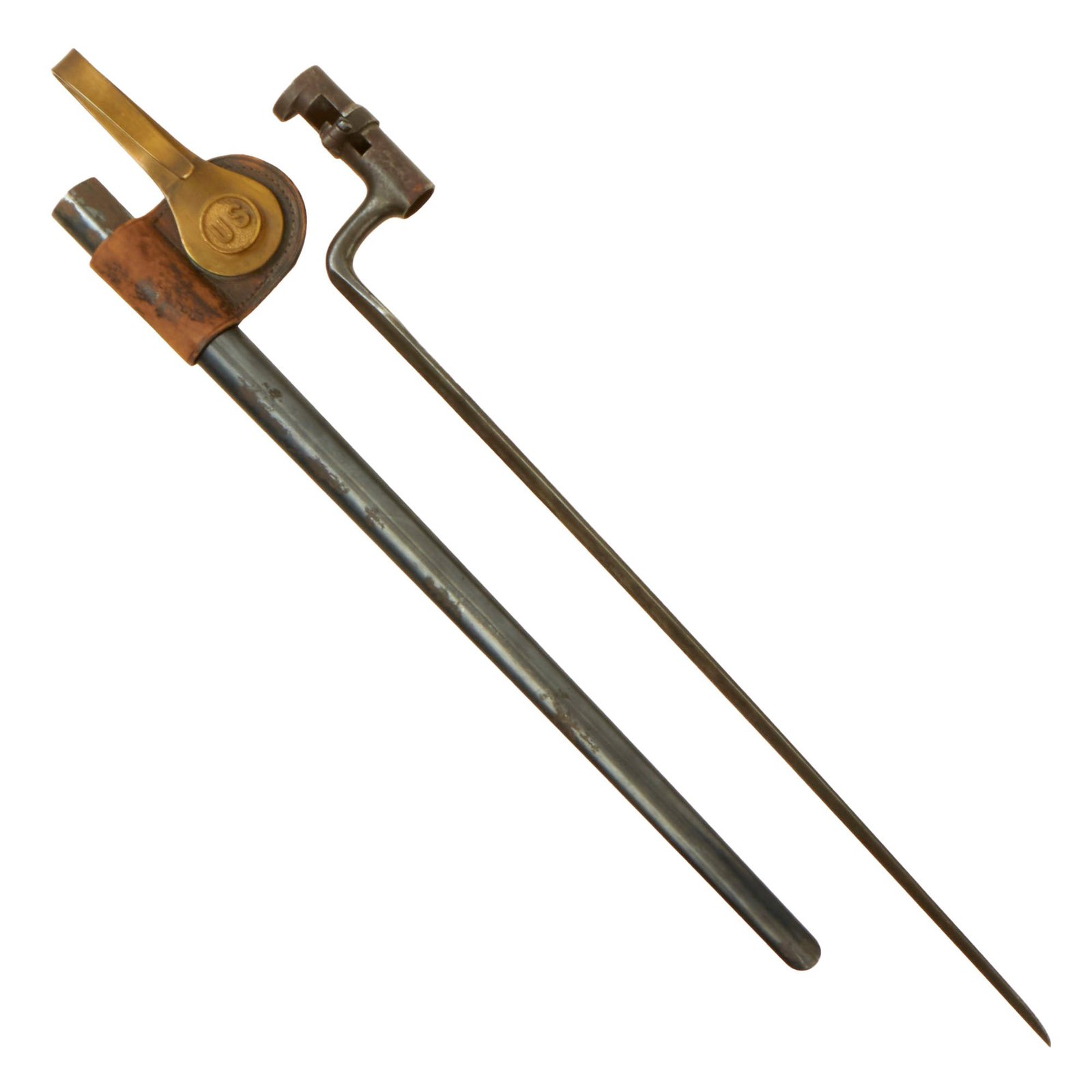 Buy Original U.S. Springfield Trapdoor M1873 Rifle Socket Bayonet with U.S. Scabbard | Original Firearms Antique For Sale