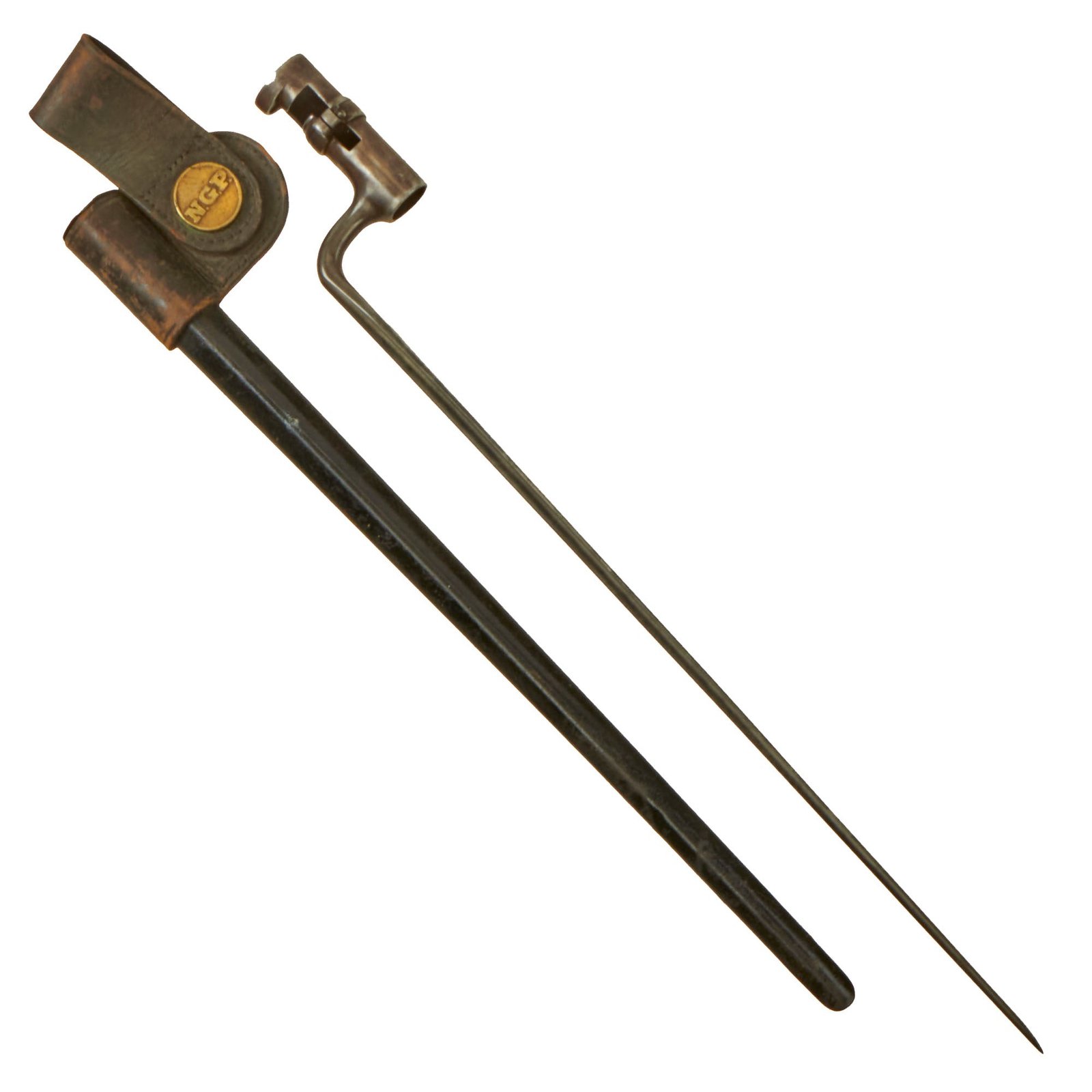 Buy Original U.S. Springfield Trapdoor M1873 Rifle Socket Bayonet with NGP Pennsylvania National Guard Scabbard | Original Firearms Antique For Sale