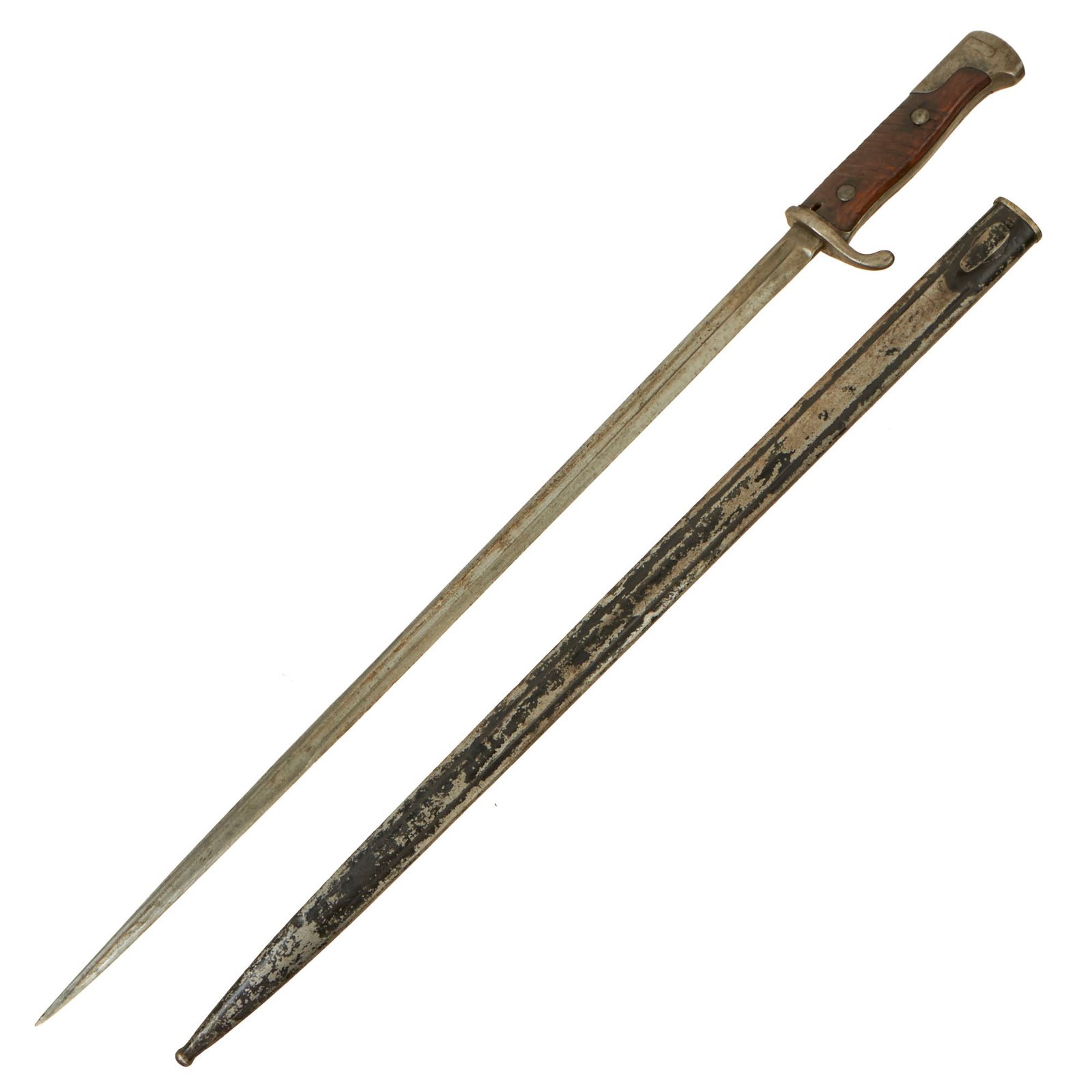 Buy Original German WWI M1898 n/A GEW 98 Bayonet by C.G. Haenel with Ersatz All-Steel Scabbard | Original Firearms Antique For Sale