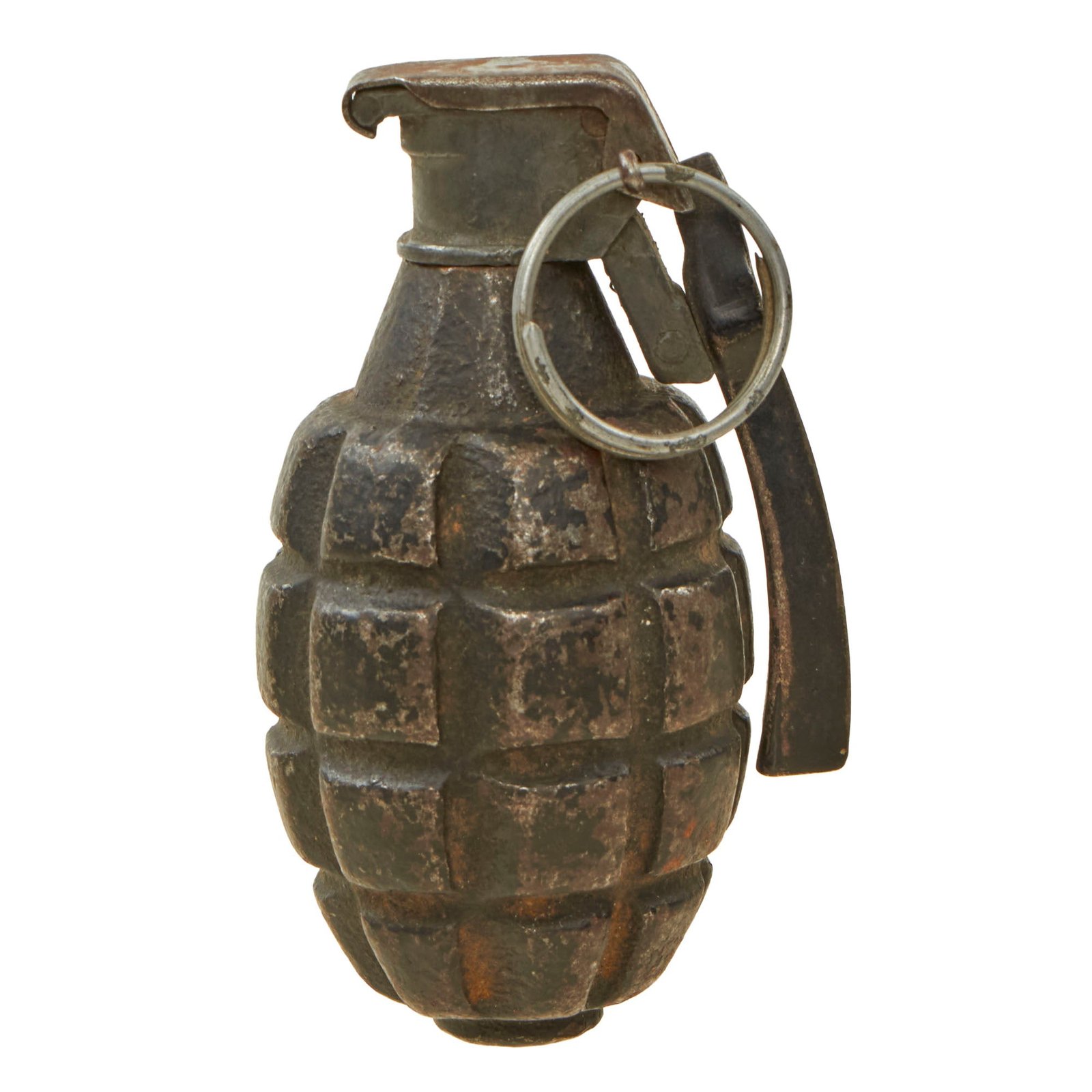 Buy Original U.S. WWI Extremely Rare Inert Mk. I Defensive Grenade with Original Fuse and Lever | Original Firearms Antique For Sale