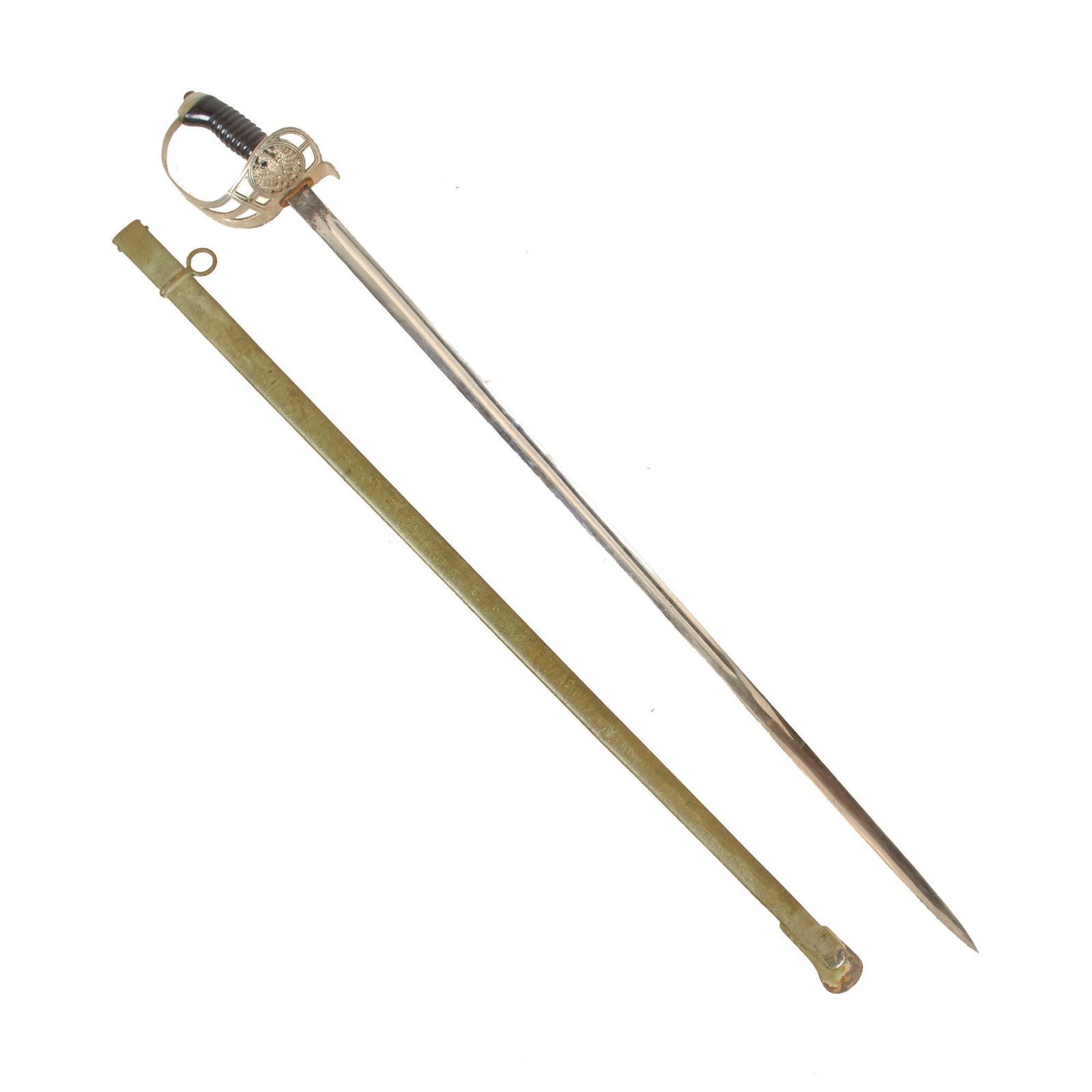 Buy Original Imperial German WWI M1889 Cavalry Sword with Nickeled Blade & Scabbard by Carl Eickhorn | Original Firearms Antique For Sale
