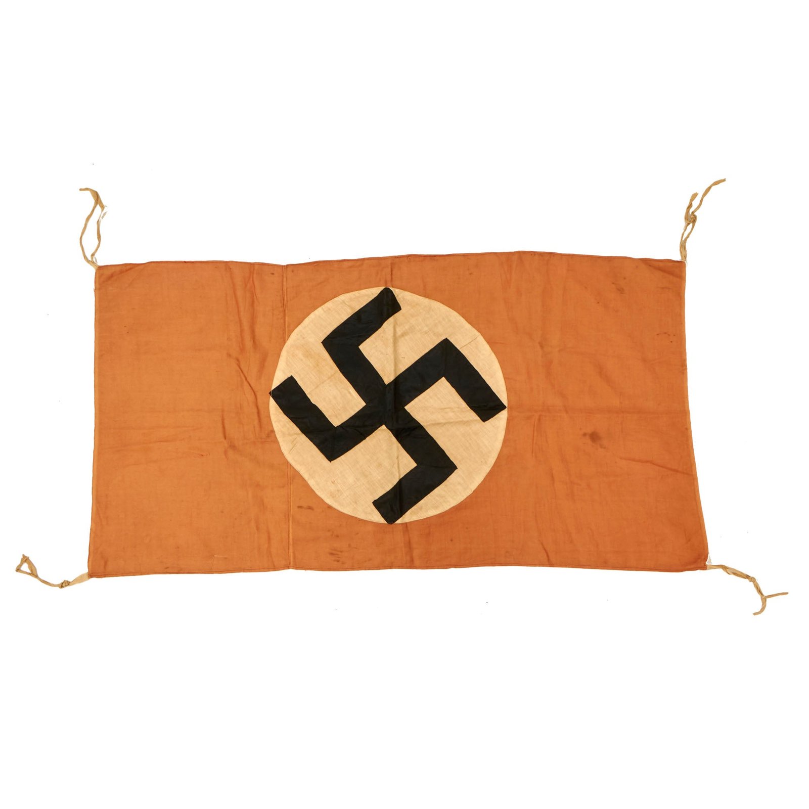 Buy Original German WWII NSDAP Italian Made National Political Flag with Hanger Ties - 22" x 42" | Original Firearms Antique For Sale