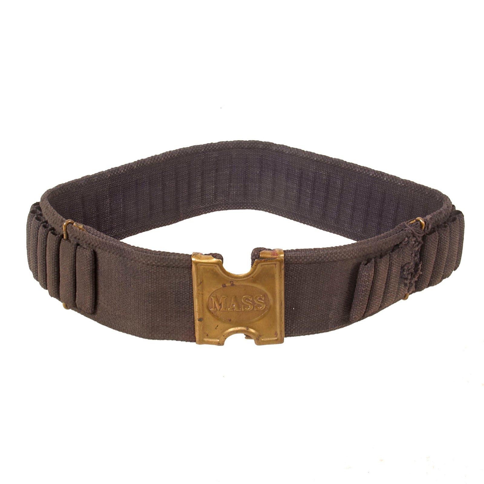 Buy Original U.S. Spanish American War Blue Massachusetts National Guard MASS .45-70 Ammunition Belt by Mills | Original Firearms Antique For Sale