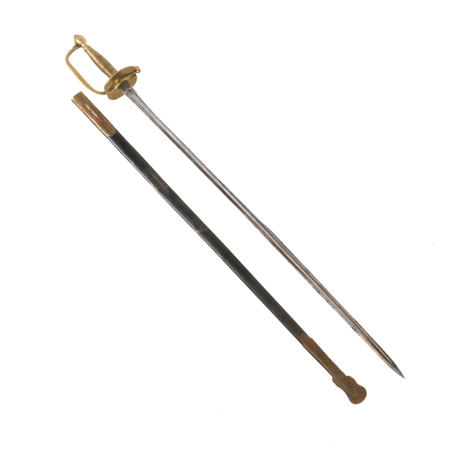 Buy Original U.S. Civil War M-1840 Army German-Made NCO's Sword by F. Hörster of Solingen Germany with Scarce Original Metal Scabbard by Emerson & Silver of Trenton | Original Firearms Antique For Sale