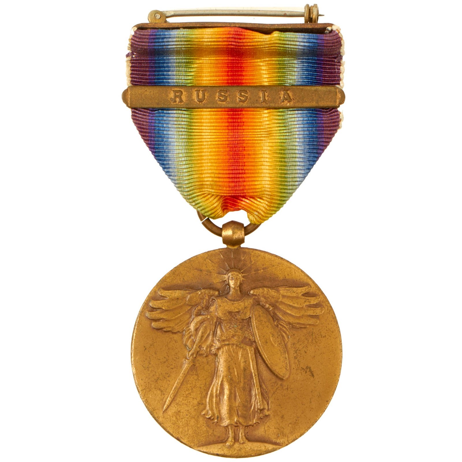 Buy Original U.S. WWI North Russian Polar Bear Expedition Victory Medal with “Russia” Bar | Original Firearms Antique For Sale