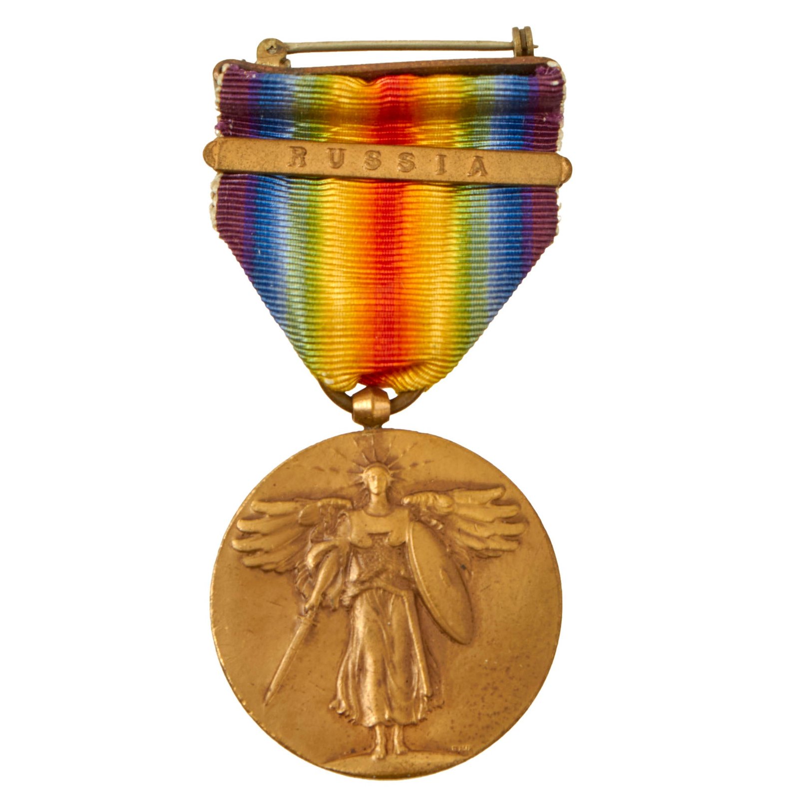 Buy Original U.S. WWI North Russian Polar Bear Expedition Victory Medal with “Russia” Bar | Original Firearms Antique For Sale