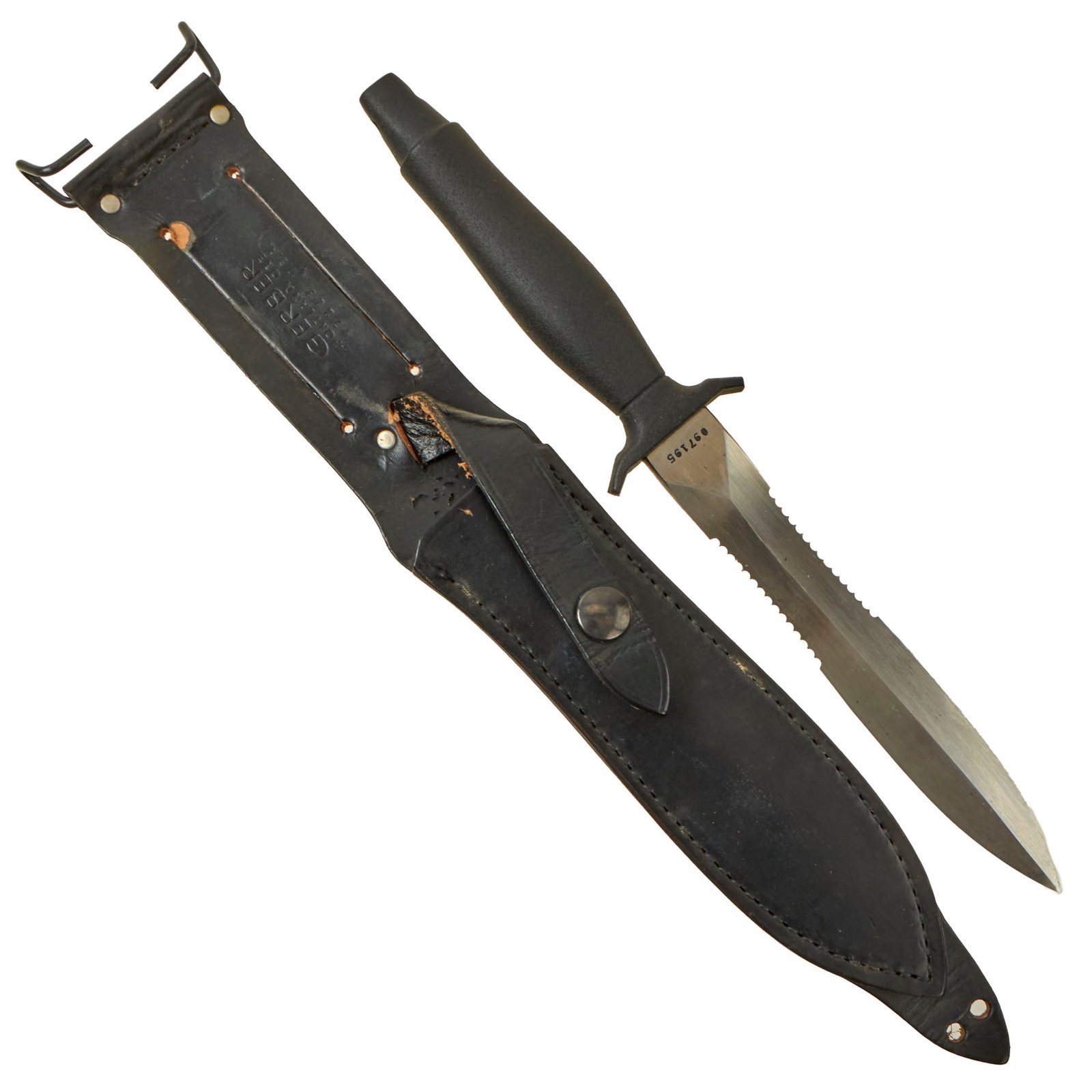 Buy Original U.S. Cold War Era Gerber MkII “Narrow Wasp” Fighting Survival Knife with Scabbard - Serial 097195 Made in 1979 | Original Firearms Antique For Sale