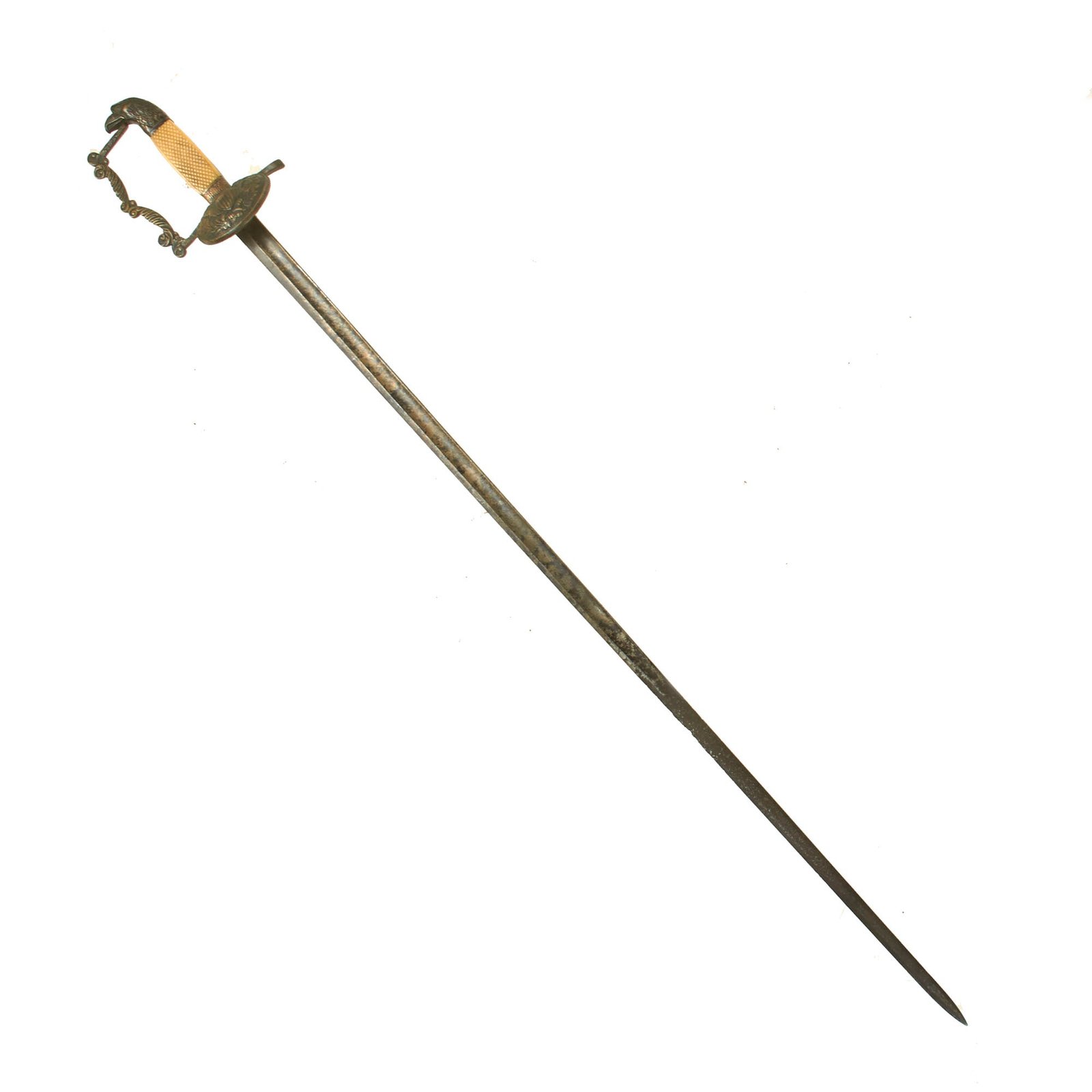 Buy Original U.S. M1821 Regulation Infantry Officer's Eagle Head Pommel Sword with Checkered Bone Grips & Eagle Chape | Original Firearms Antique For Sale