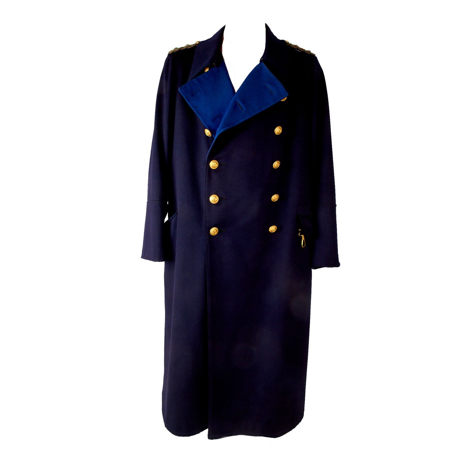 Buy Original German WWII Kriegsmarine Navy Generaladmiral Officer's Navy Blue Wool Greatcoat with Dagger Hanger | Original Firearms Antique For Sale