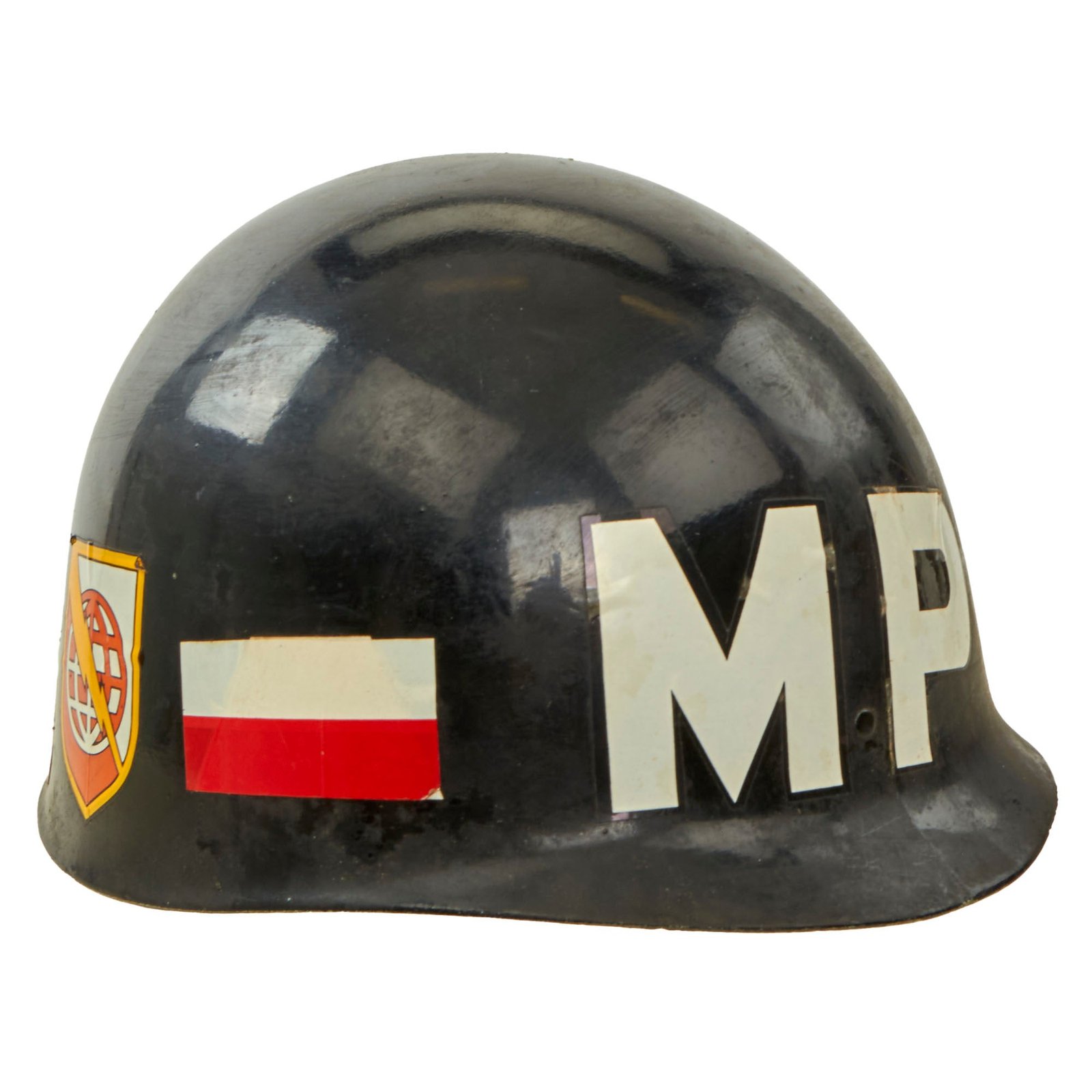 Buy Original U.S. Vietnam War 572nd Military Police Battalion M1 Helmet Liner - Decals | Original Firearms Antique For Sale