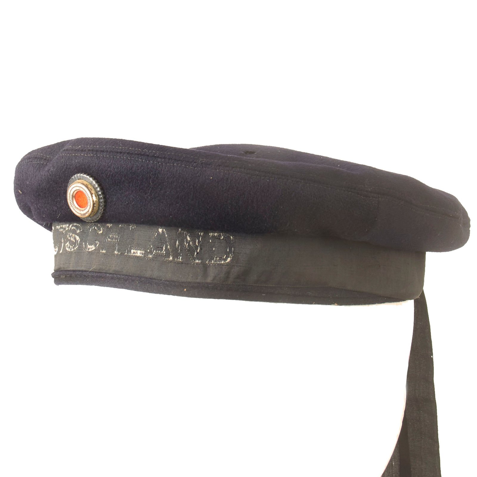 Buy Original Imperial German WWI Kaiserliche Marine Imperial Navy Deutschland Tellermütze - Possibly Ship That Fought At Battle of Jutland | Original Firearms Antique For Sale