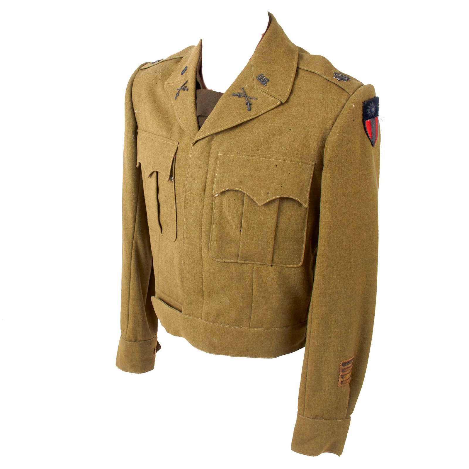 Buy Original U.S. WWII Merrill’s Marauders Australian-Made Ike Jacket Attributed to Lt. Col. Charles Beach, 3rd Battalion Commander, 5307th Composite Group | Original Firearms Antique For Sale