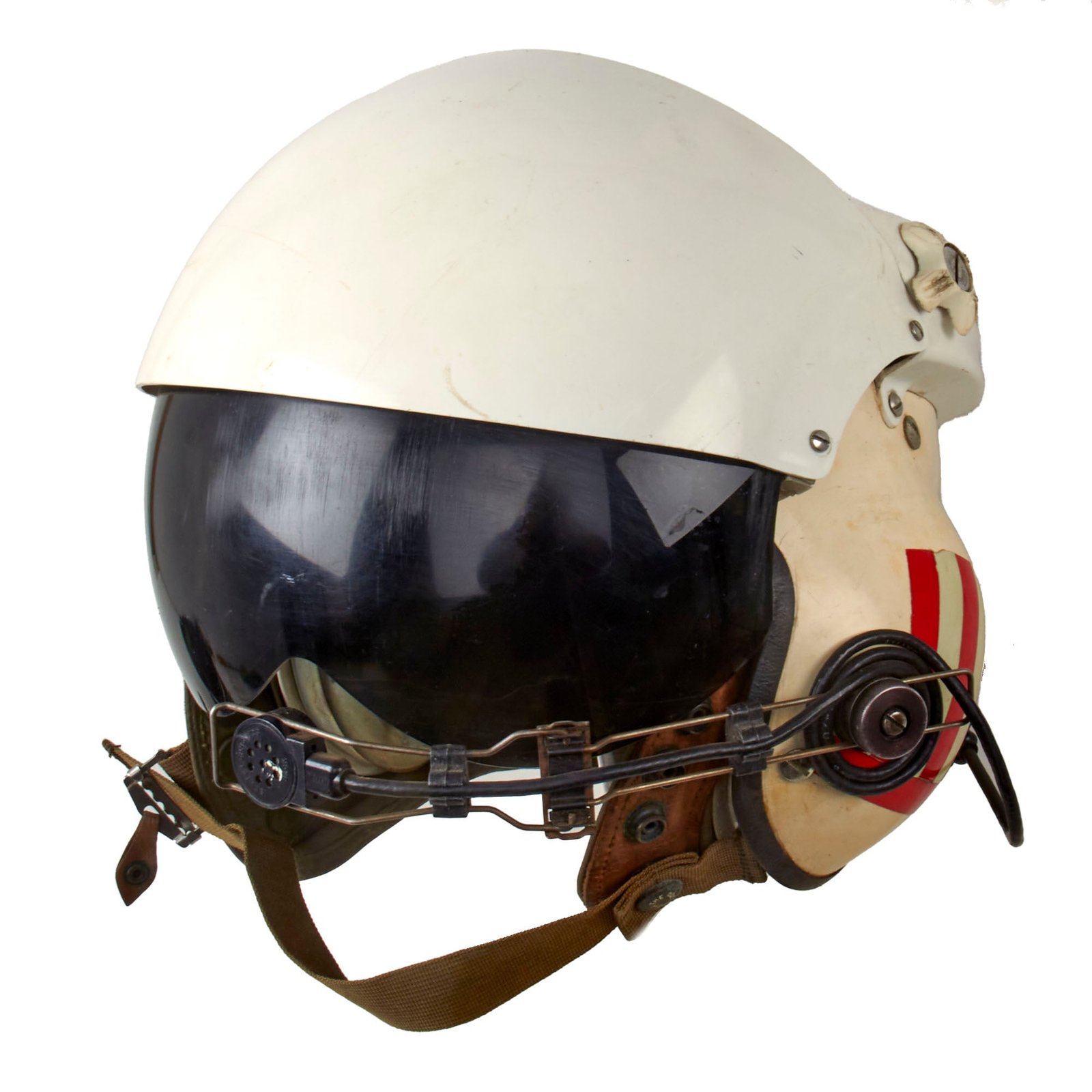 Original U.S. Navy Gentex SPH-4 Helicopter Helmet with Ramshorn Dual Visor and Avionics