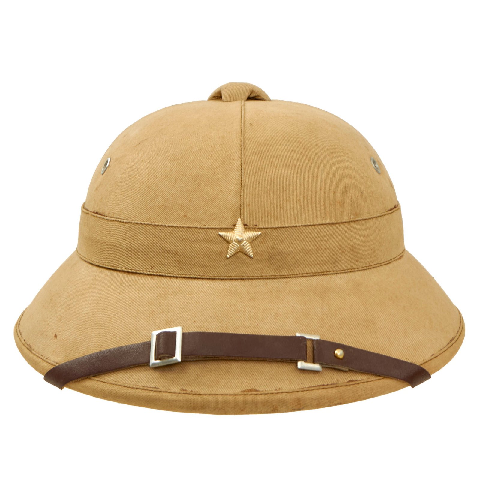 Buy Original Vietnam War North Vietnamese Army Viet Cong Pith Sun Helmet with Officer’s Star - Wartime Issue | Original Firearms Antique For Sale