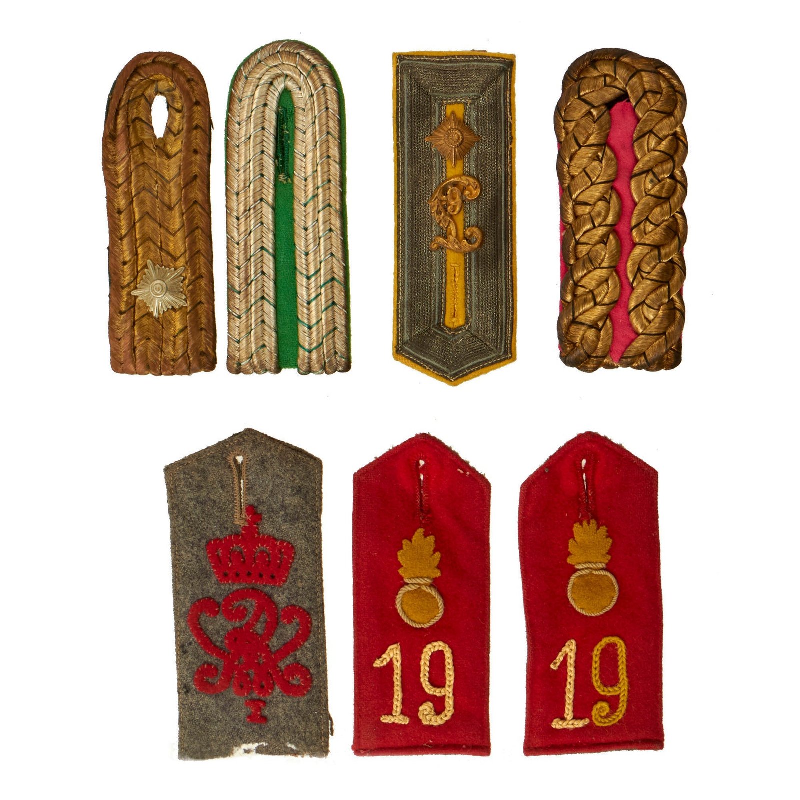 Buy Original Imperial German WWI Regimental Shoulder Board Collection - 7 Total | Original Firearms Antique For Sale