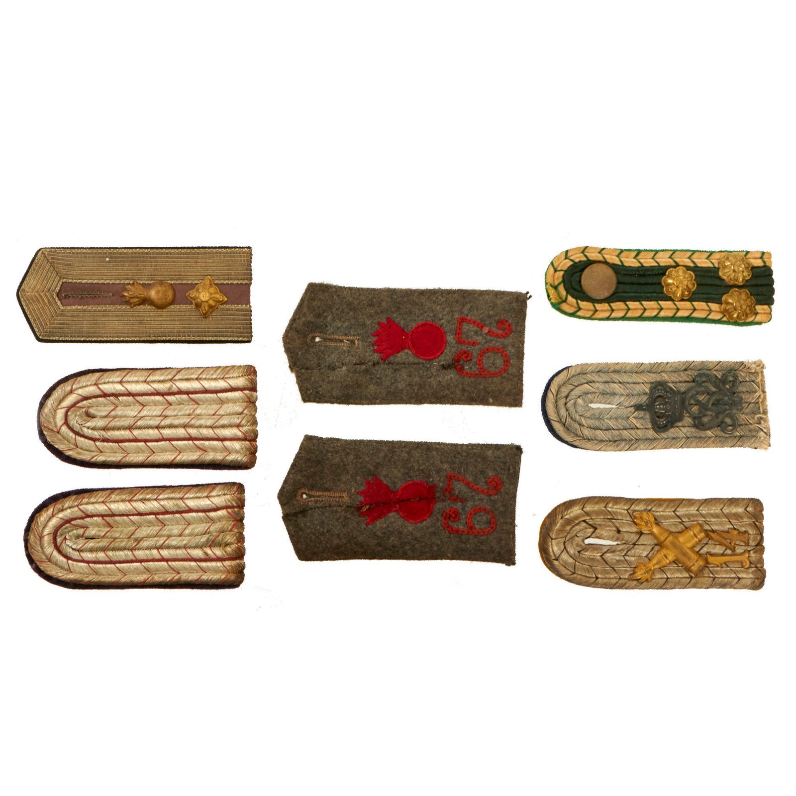 Buy Original Imperial German WWI Regimental Shoulder Board Collection - 8 Total | Original Firearms Antique For Sale