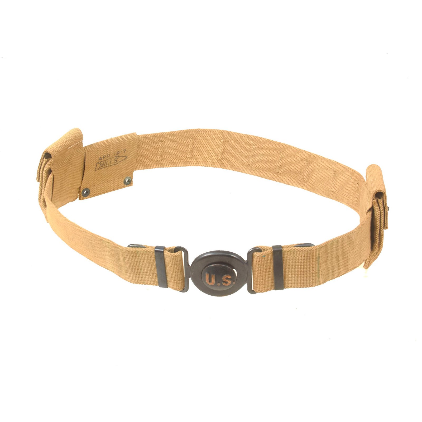 Buy Original U.S. WWI M1910 Garrison Belt with Cartridge Pouches & Bayonet Hanger | Original Firearms Antique For Sale